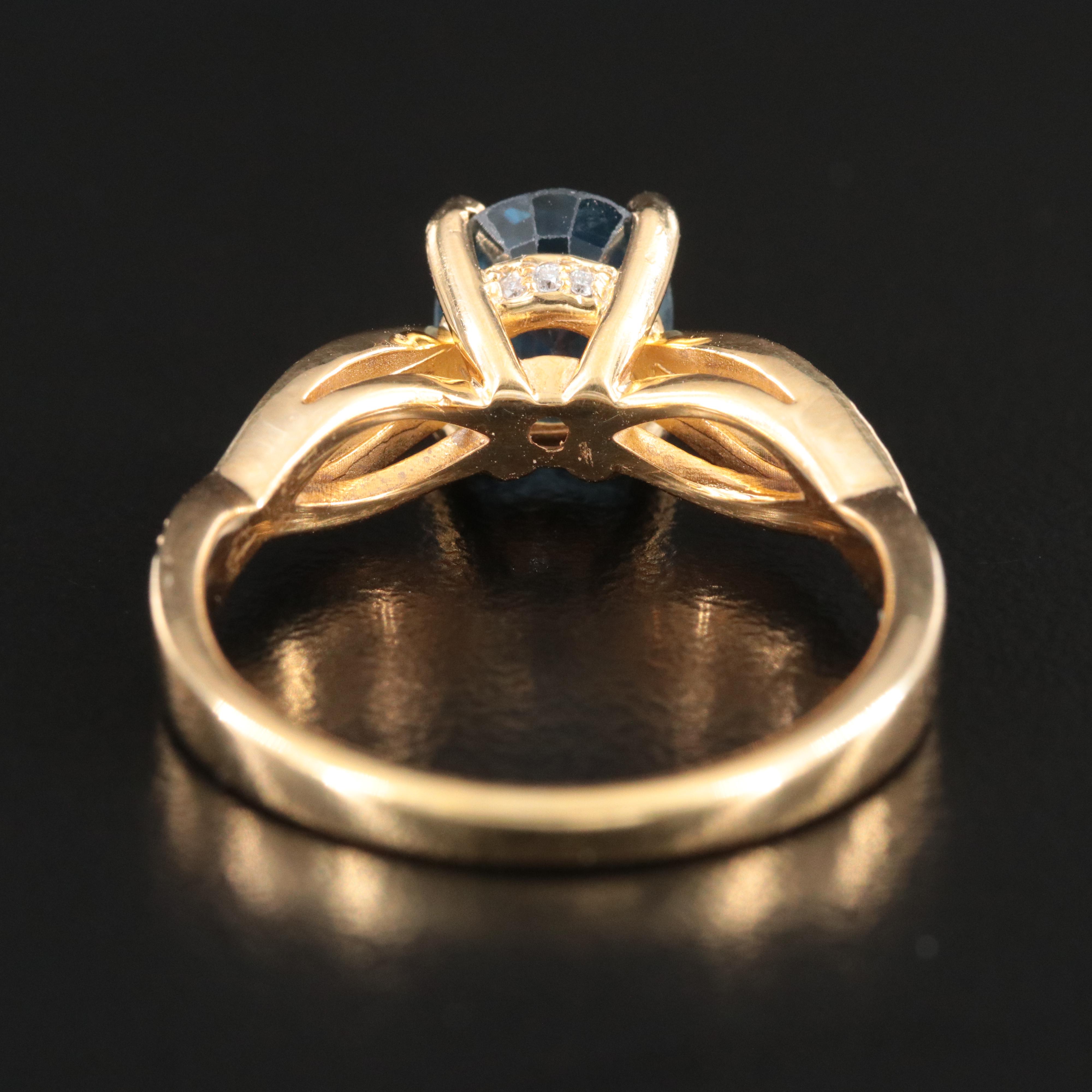 18K 1.57 CT Sapphire and Diamond Ring with GIA Report