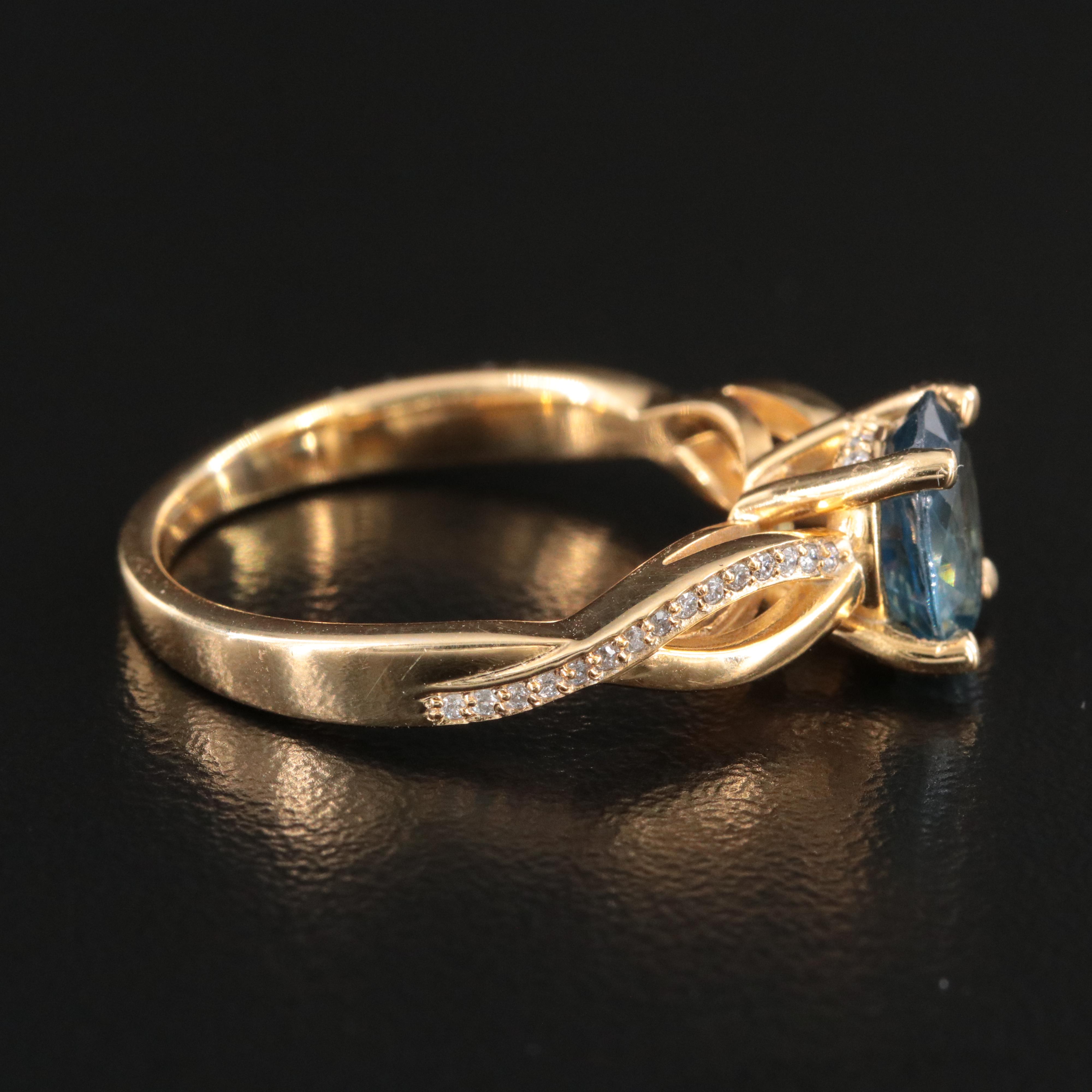 18K 1.57 CT Sapphire and Diamond Ring with GIA Report