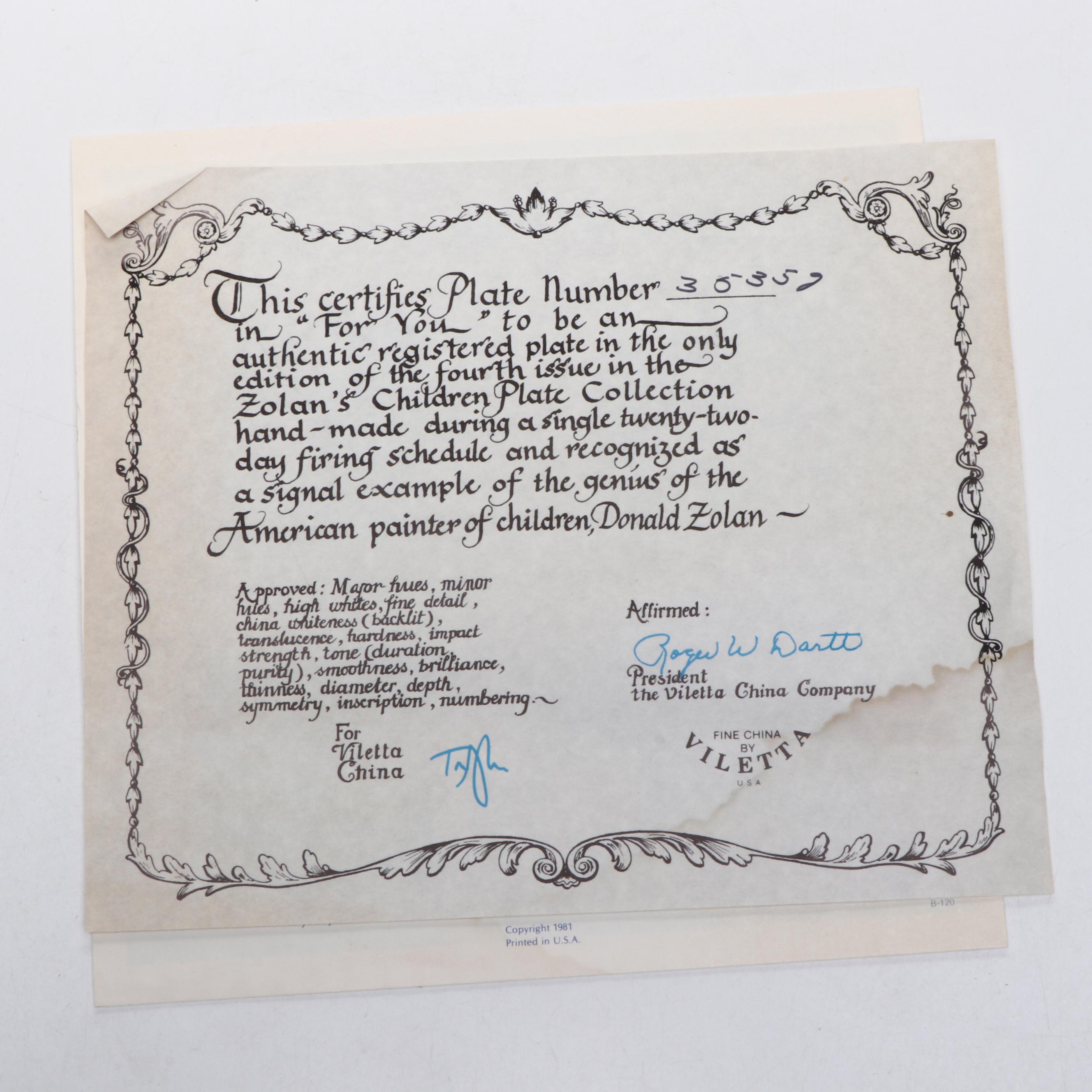 Limoges-Turgot "Durand's Children" and More Limited Edition Plates, 1980s