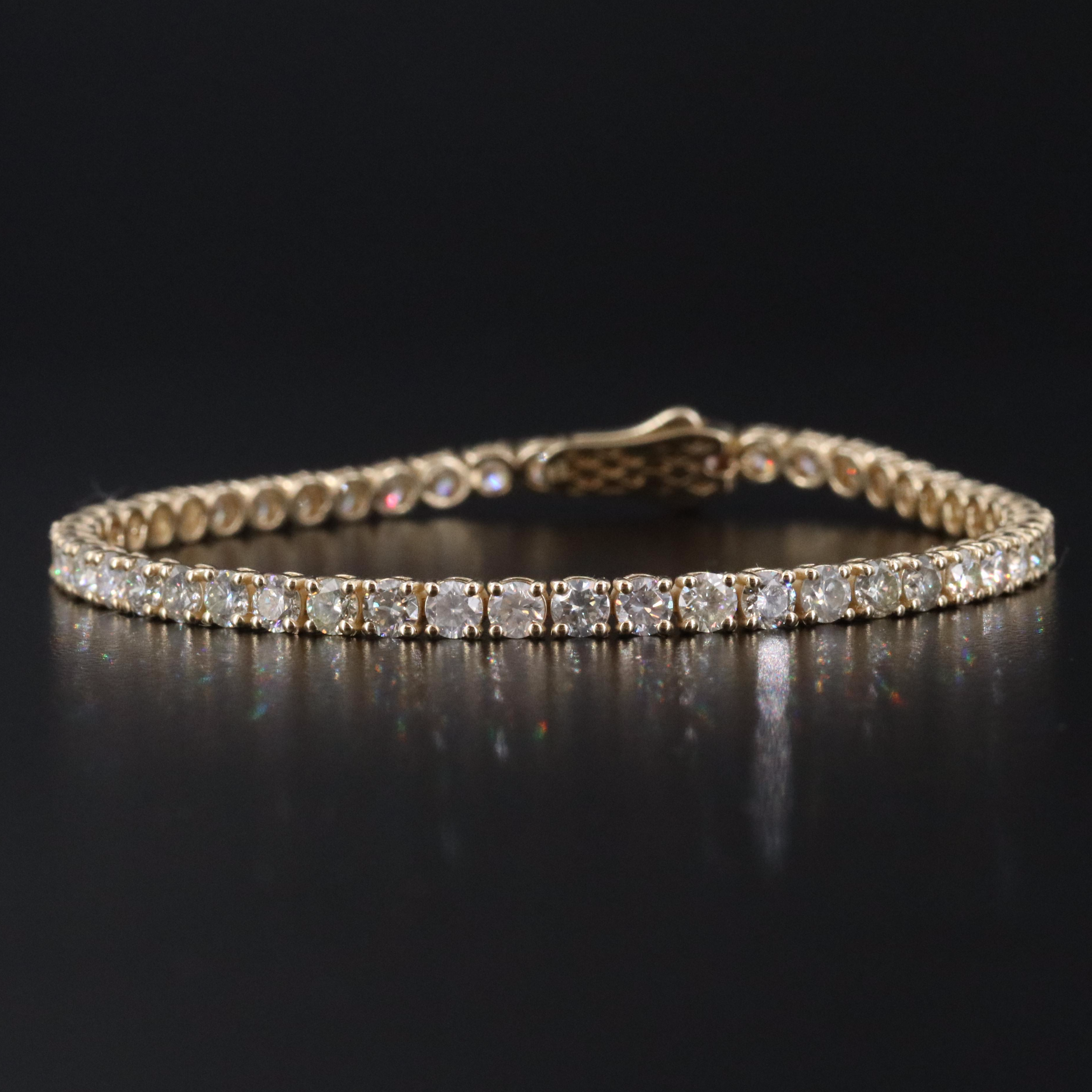 14K 7.07 CTW Diamond Line Bracelet with IGI Jewelry Report