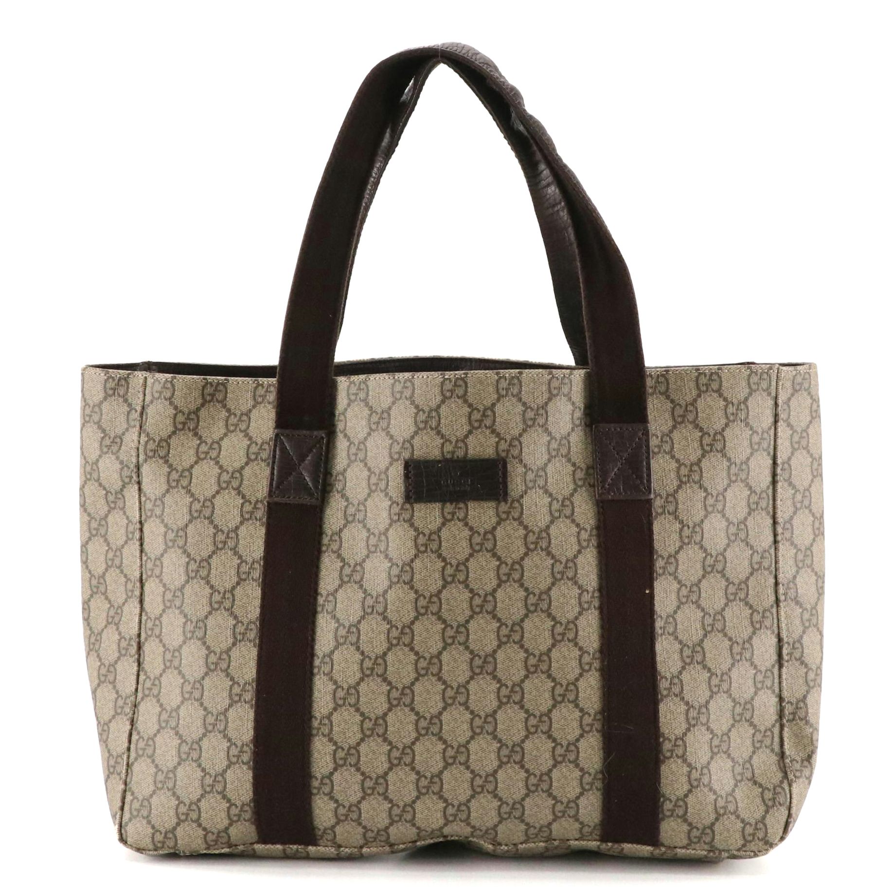 Gucci GG Supreme Canvas and Leather Tote Bag