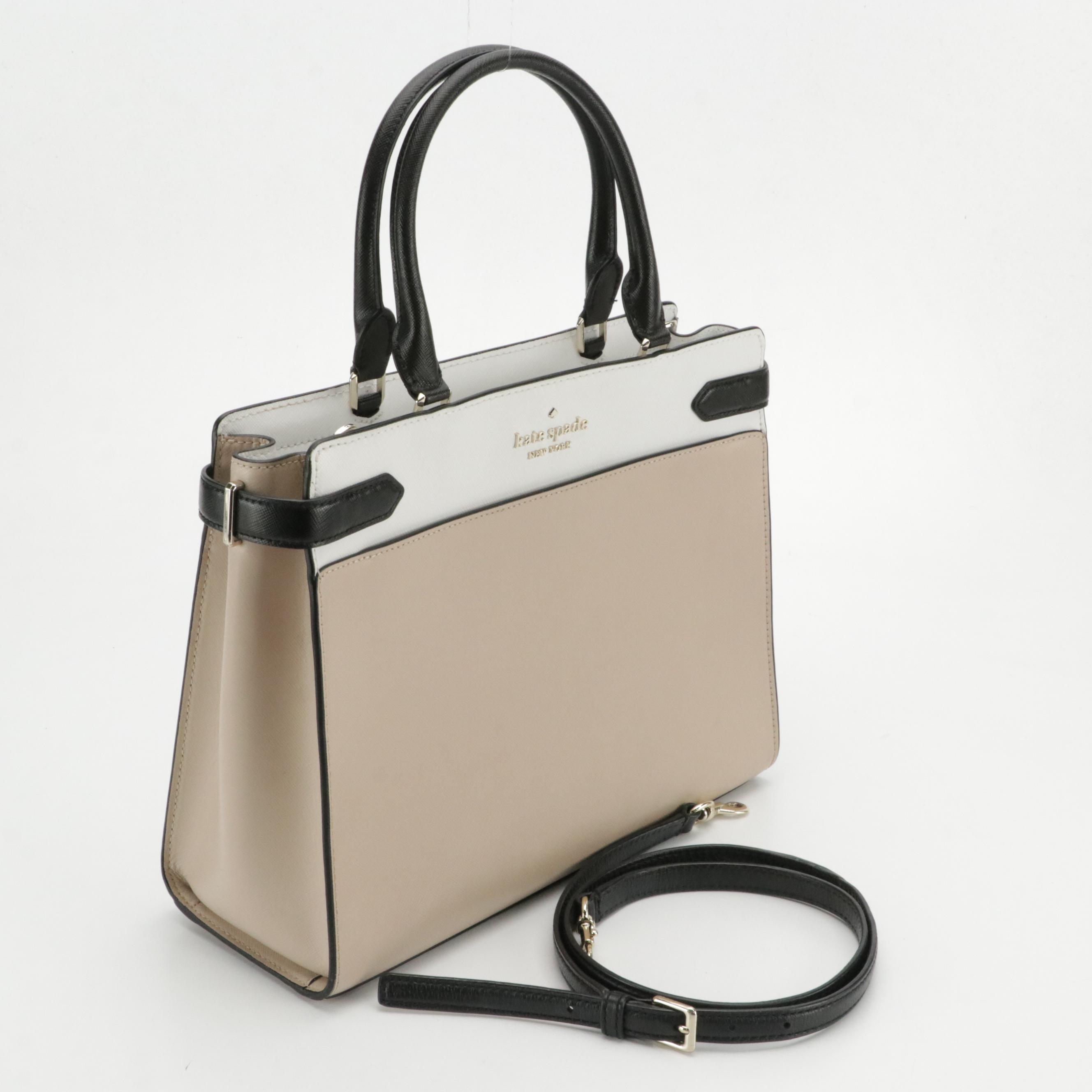 Kate Spade Black Leather Grove Street Lana and Staci Colorblocked Two-Way Bags