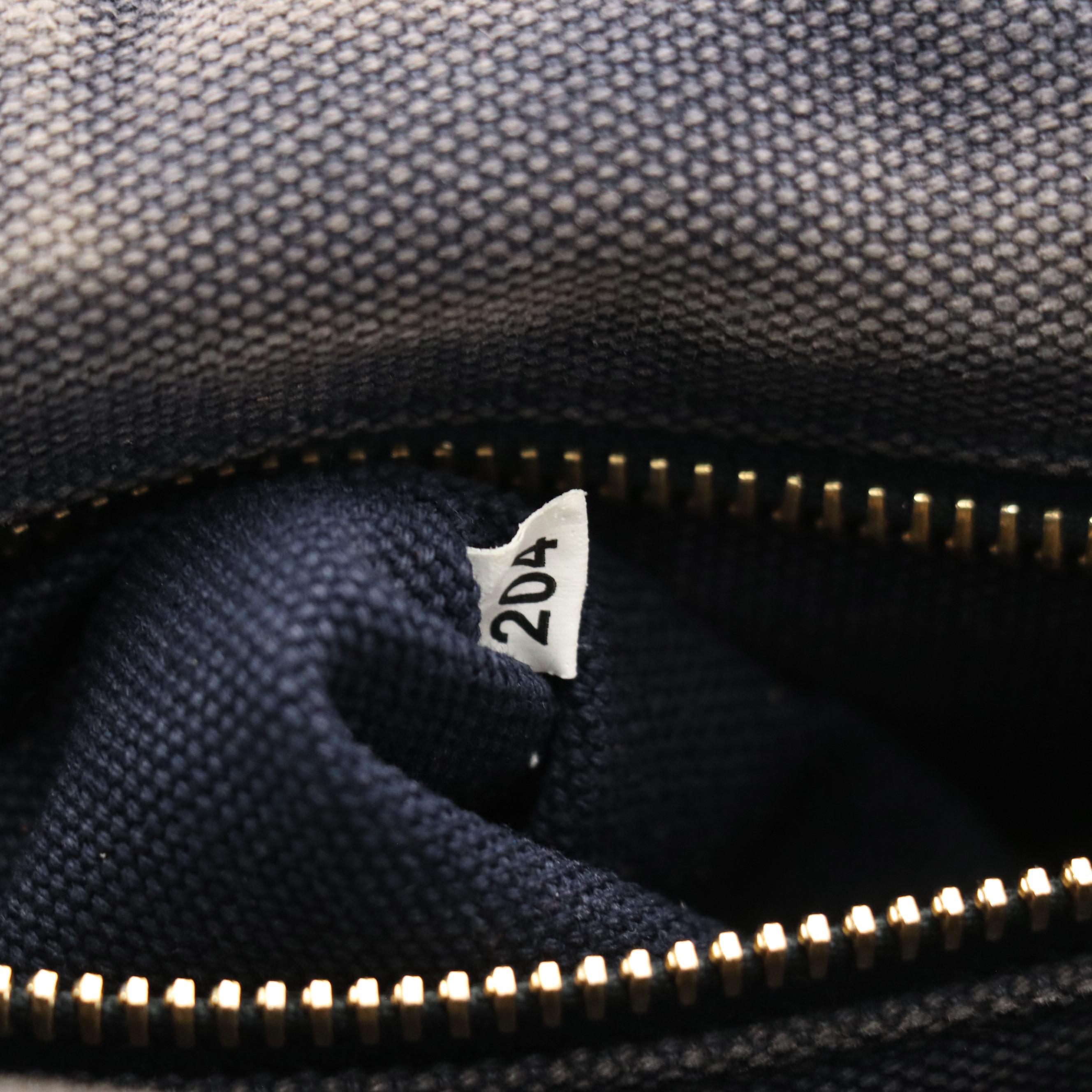 Prada Small Canapa Logo Tote in Dark Blue Washed Cotton Denim