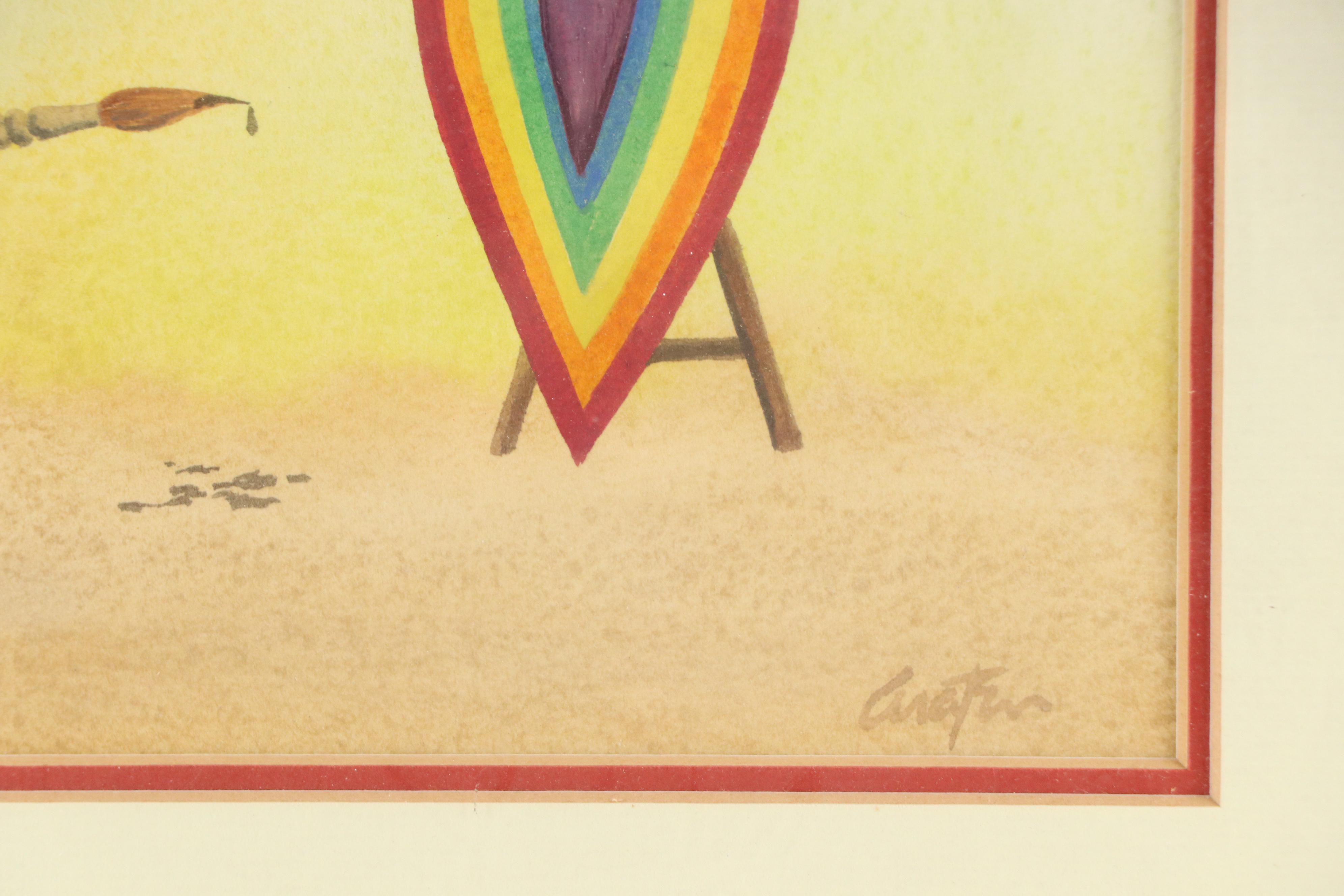 Whimsical Watercolor Painting "Heart of an Artist"