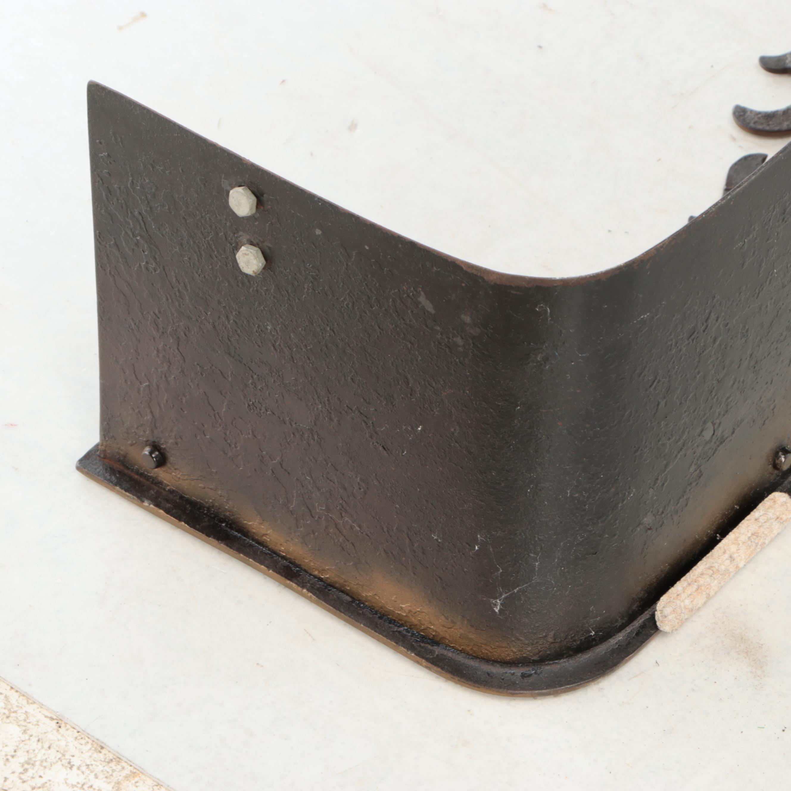 "Home Sweet Home" Gilt Finish Cast Metal Fireplace Fender