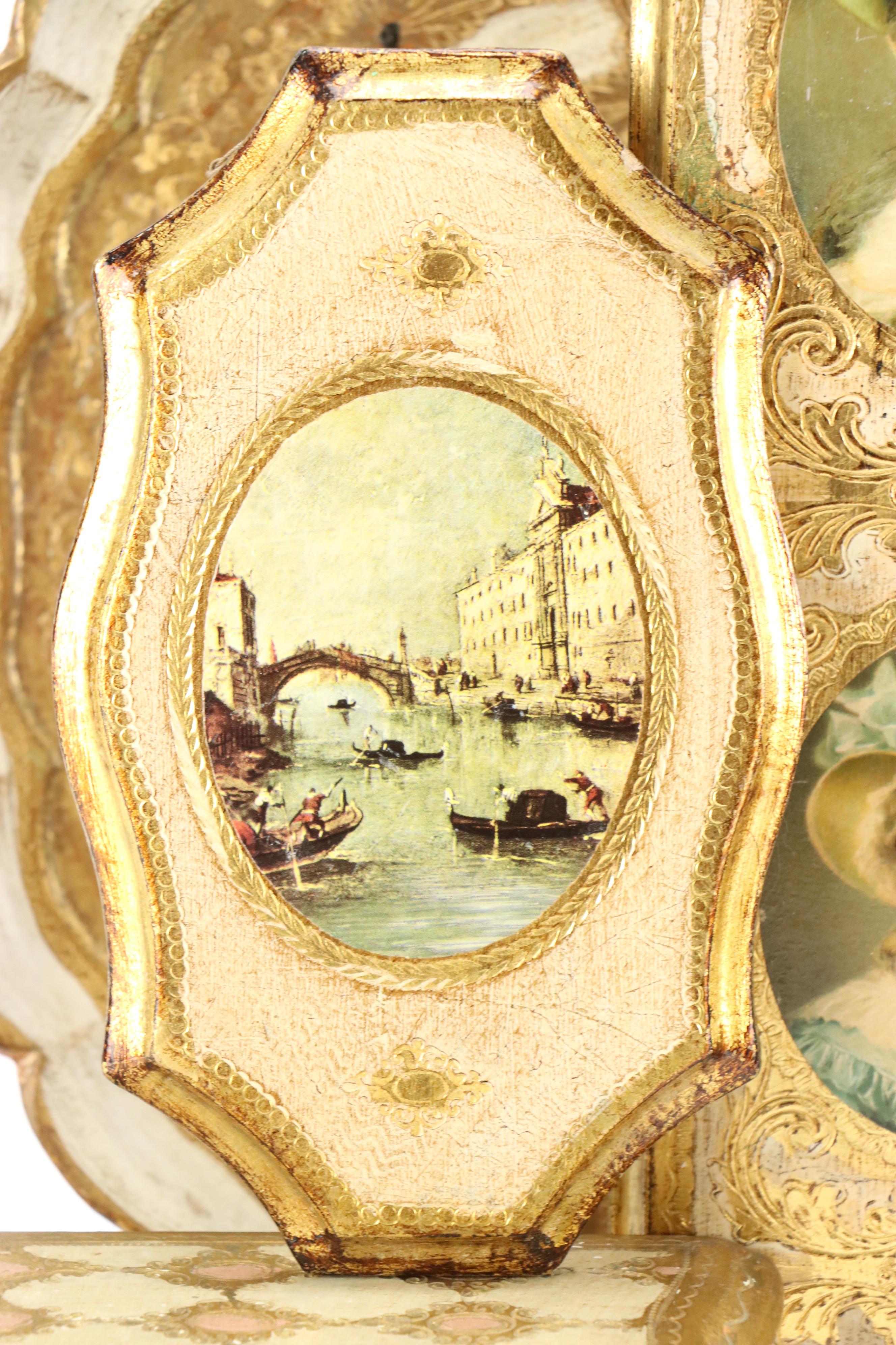 Florentine Gilt Miniature Dresser Jewelry Boxes and Other Italian Wood Décor