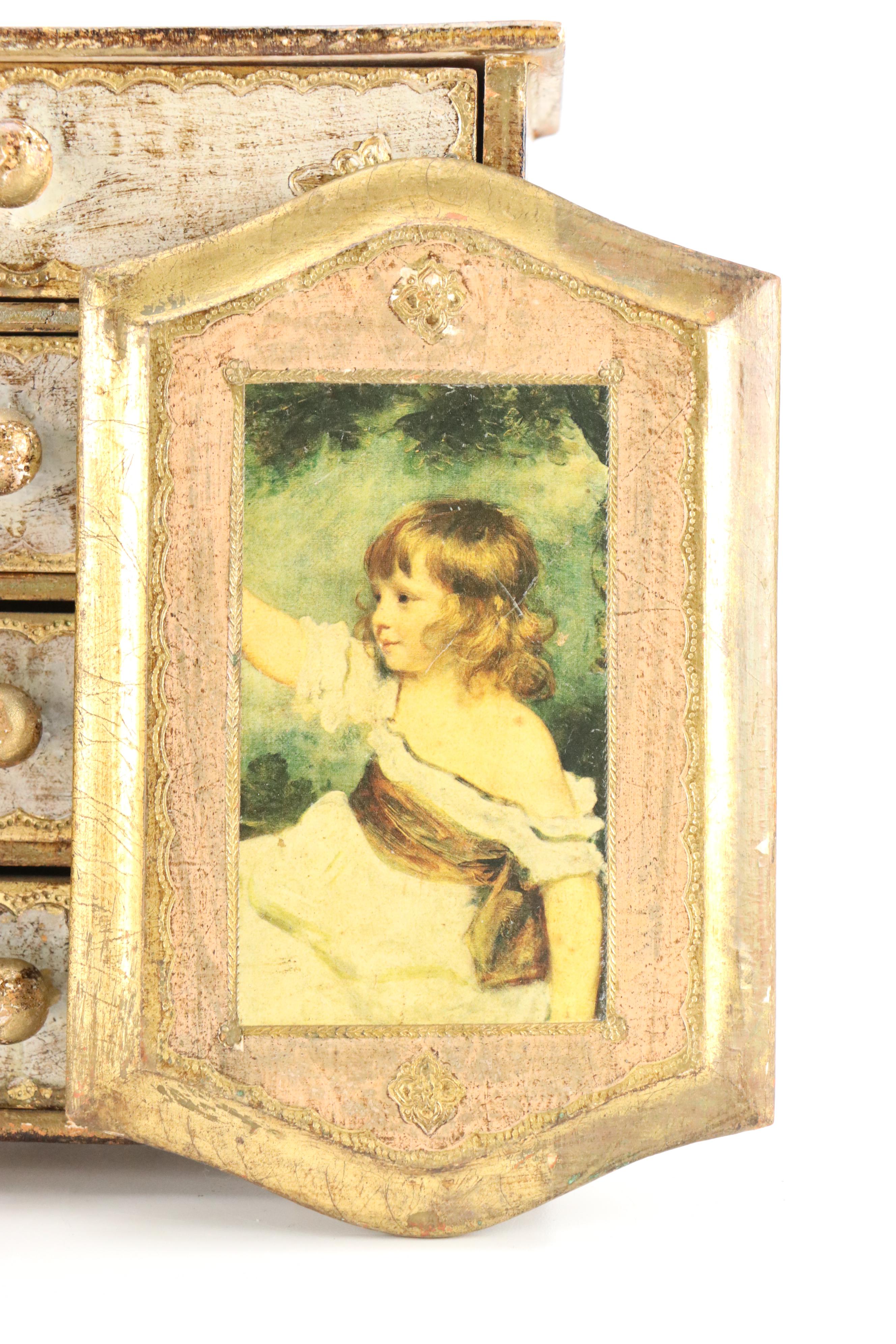 Florentine Gilt Miniature Dresser Jewelry Boxes and Other Italian Wood Décor