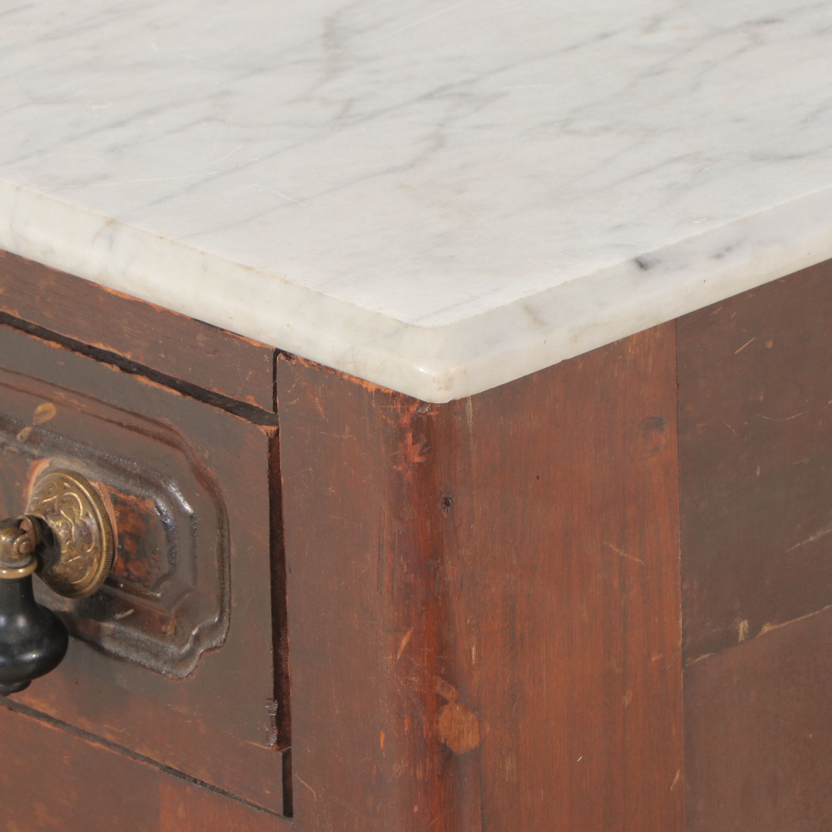 Antique Victorian Mahogany Washstand with Marble Top