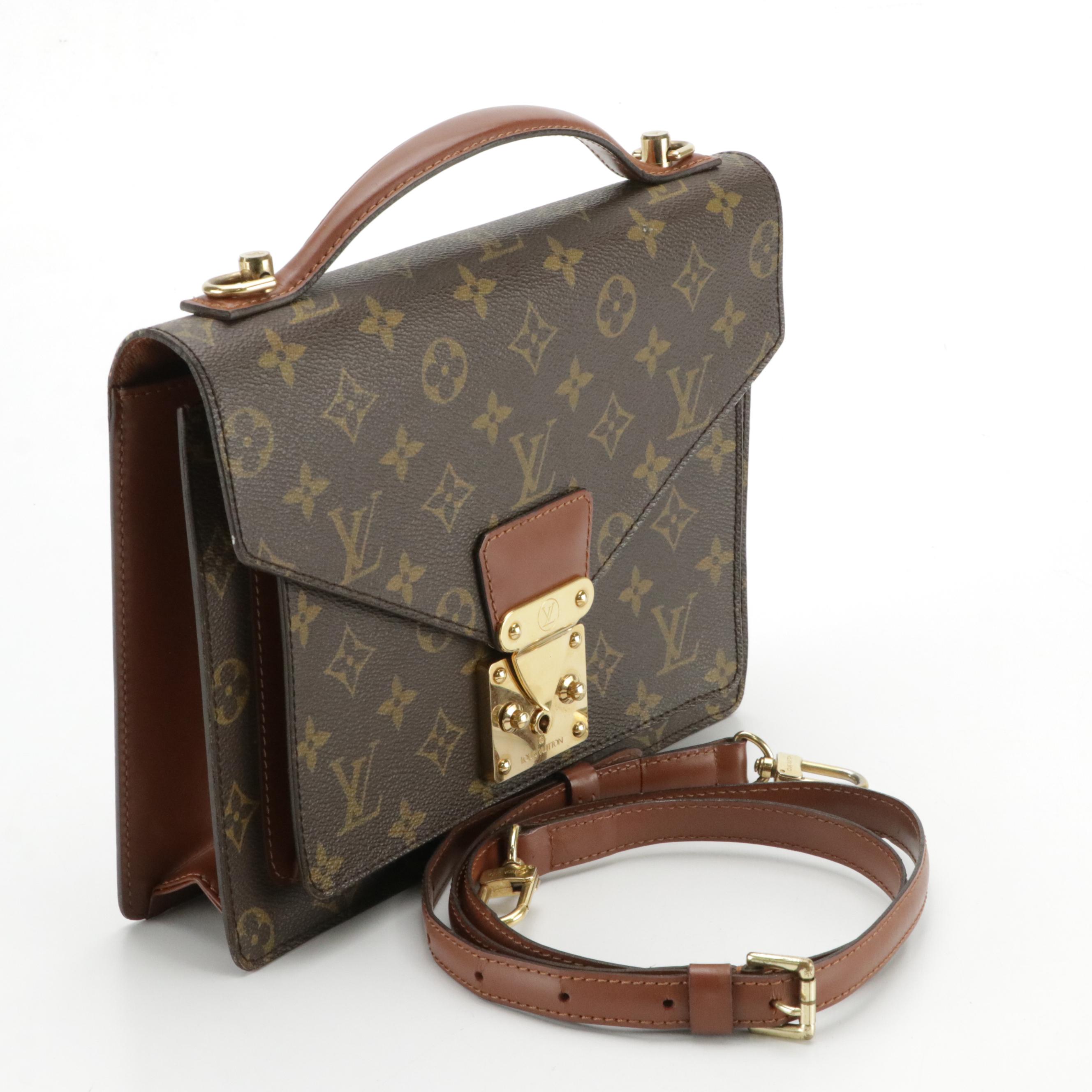 Louis Vuitton Monceau 28 Two-Way Handbag in Monogram Canvas and Leather