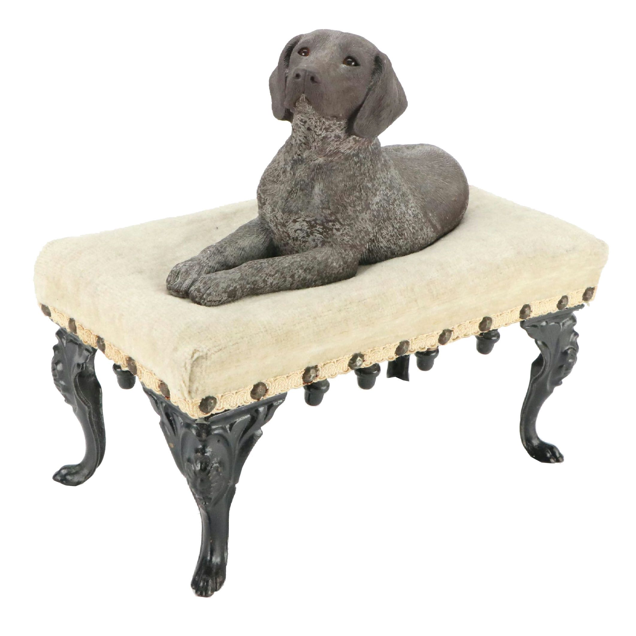 Sandicast German Shorthaired Pointer on Footstool