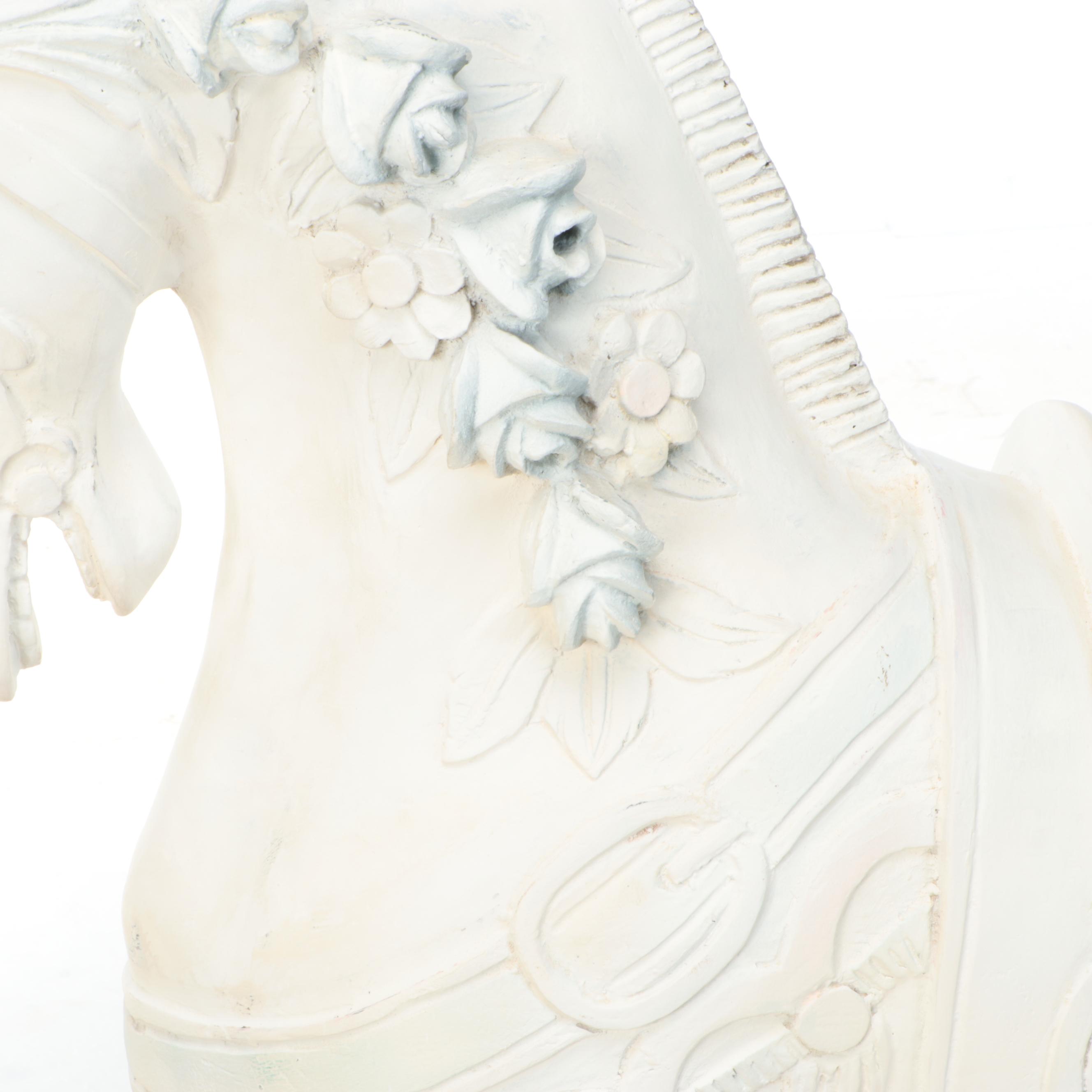 Large Cast Resin Carousel Horse