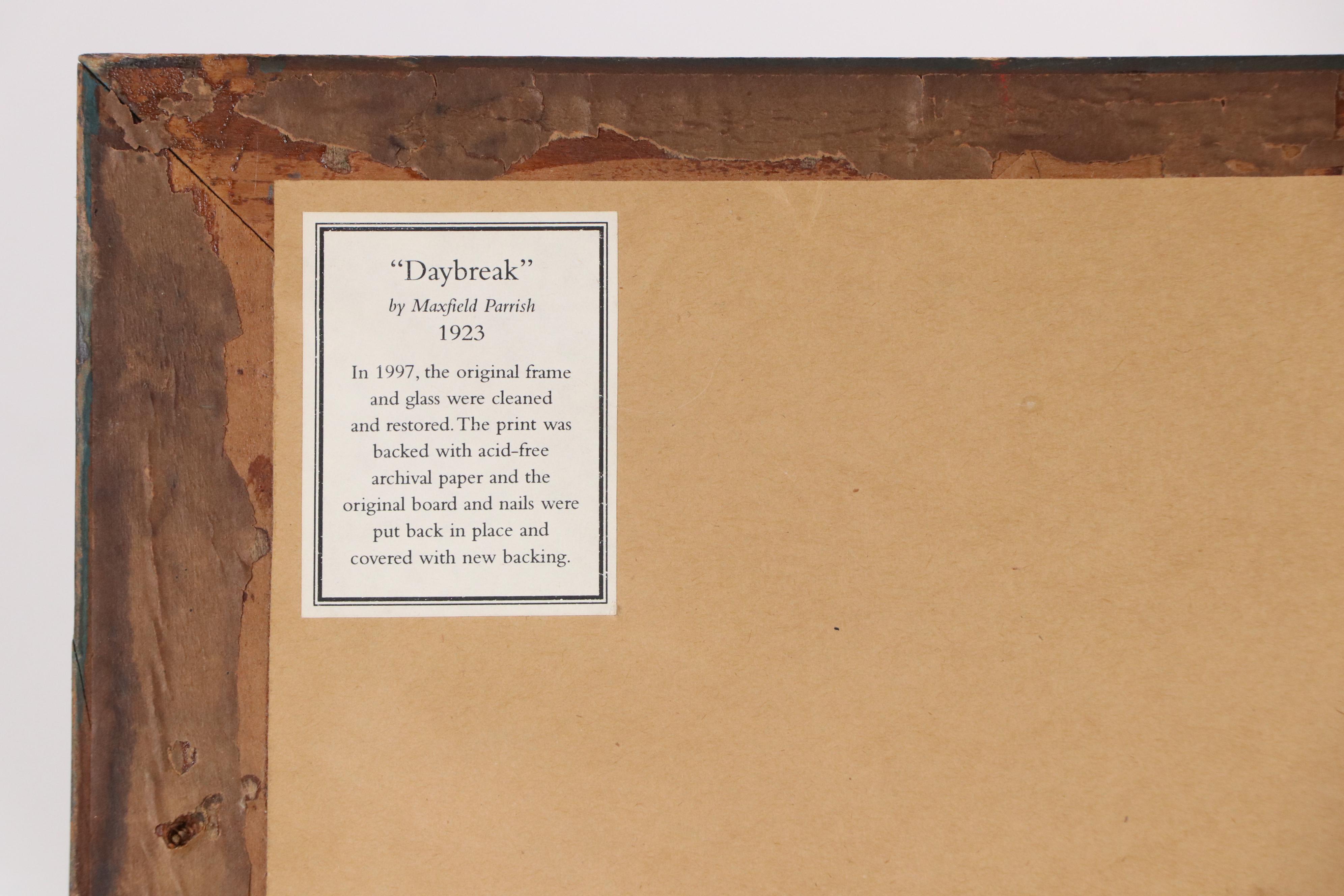 Maxfield Parrish Chromolithograph "Daybreak," Circa 1920