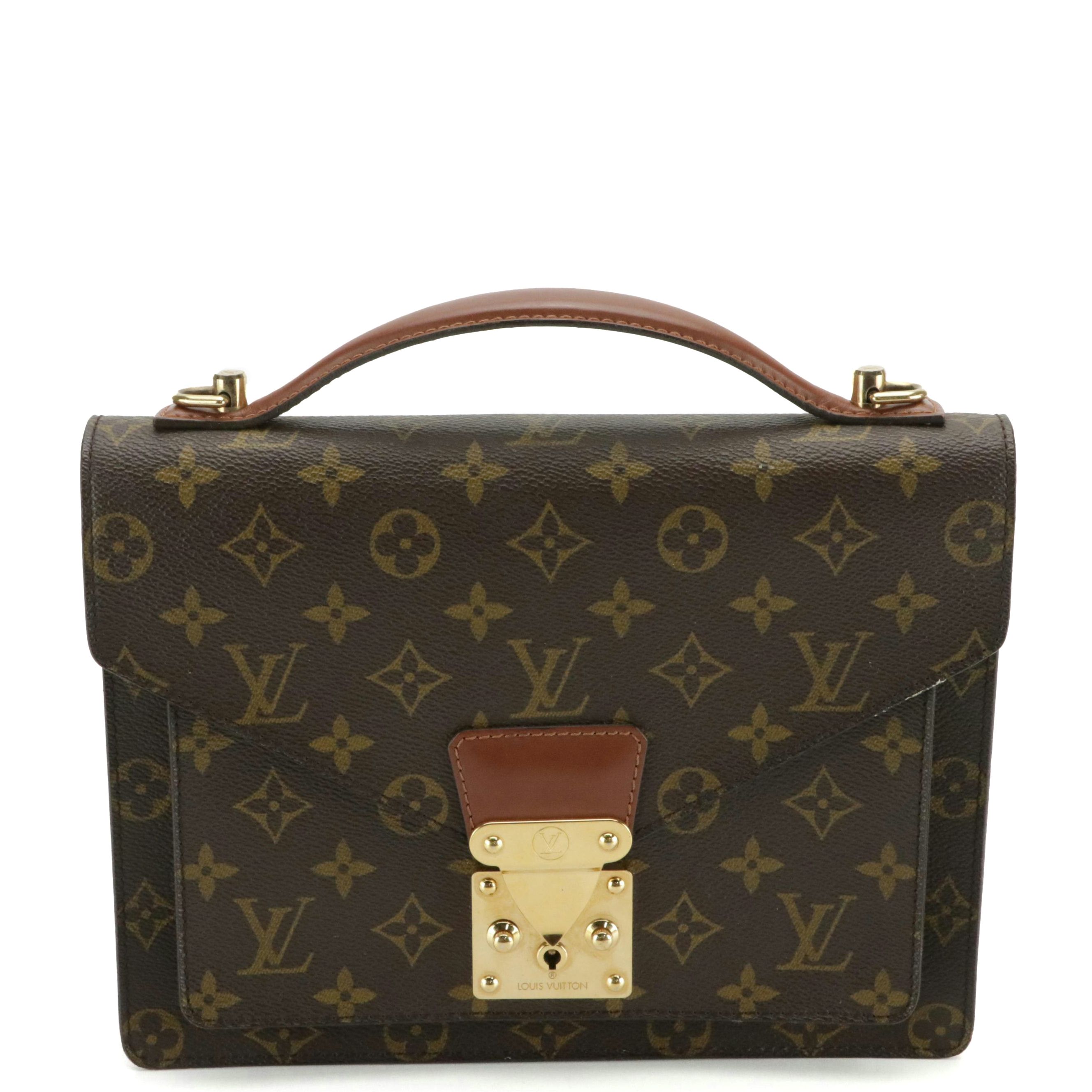 Louis Vuitton Monceau 28 Two-Way Handbag in Monogram Canvas and Leather