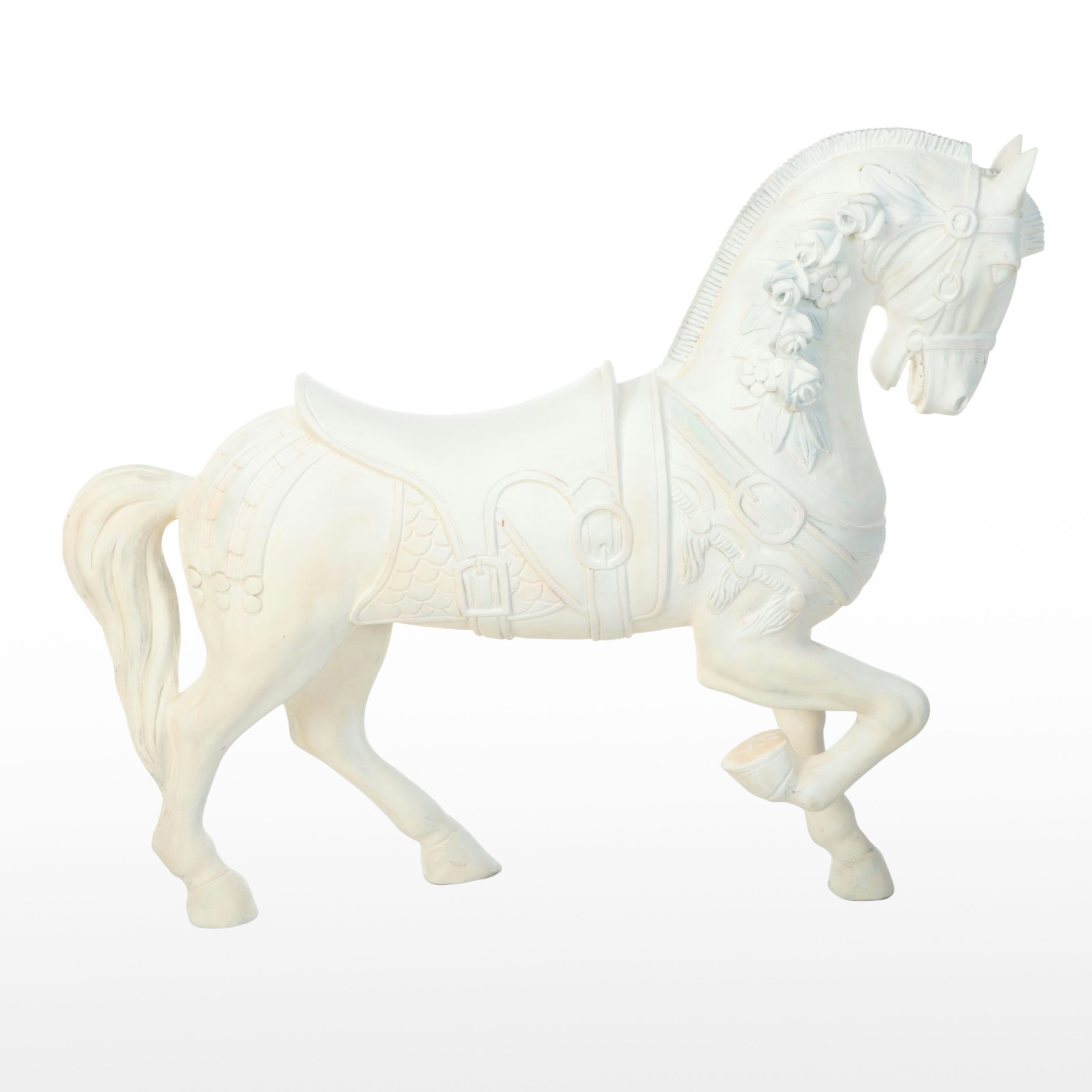 Large Cast Resin Carousel Horse