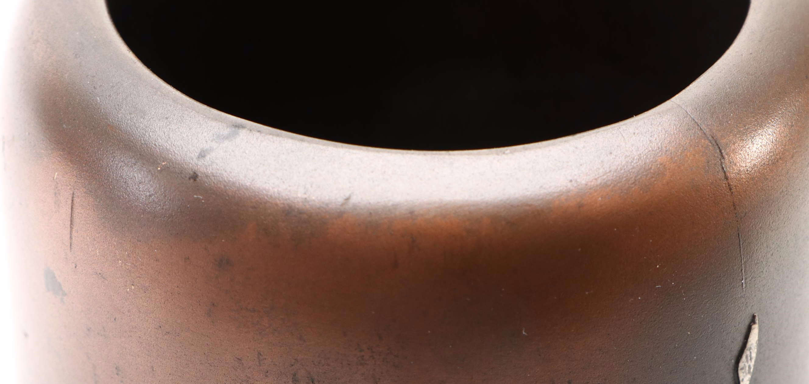 Heintz Arts & Crafts Style Sterling on Bronze Metal Vase