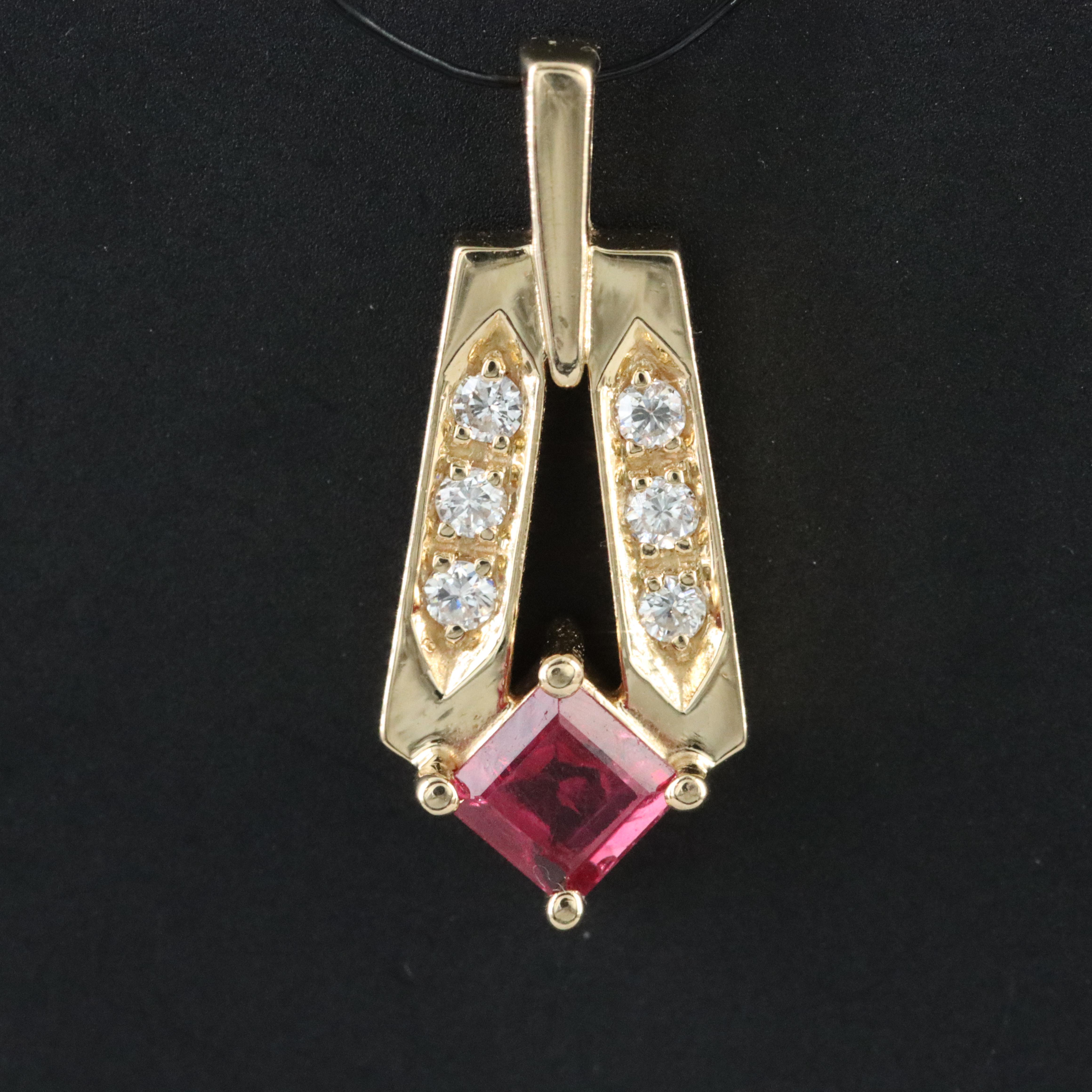 18K Ruby and Diamond Pendant