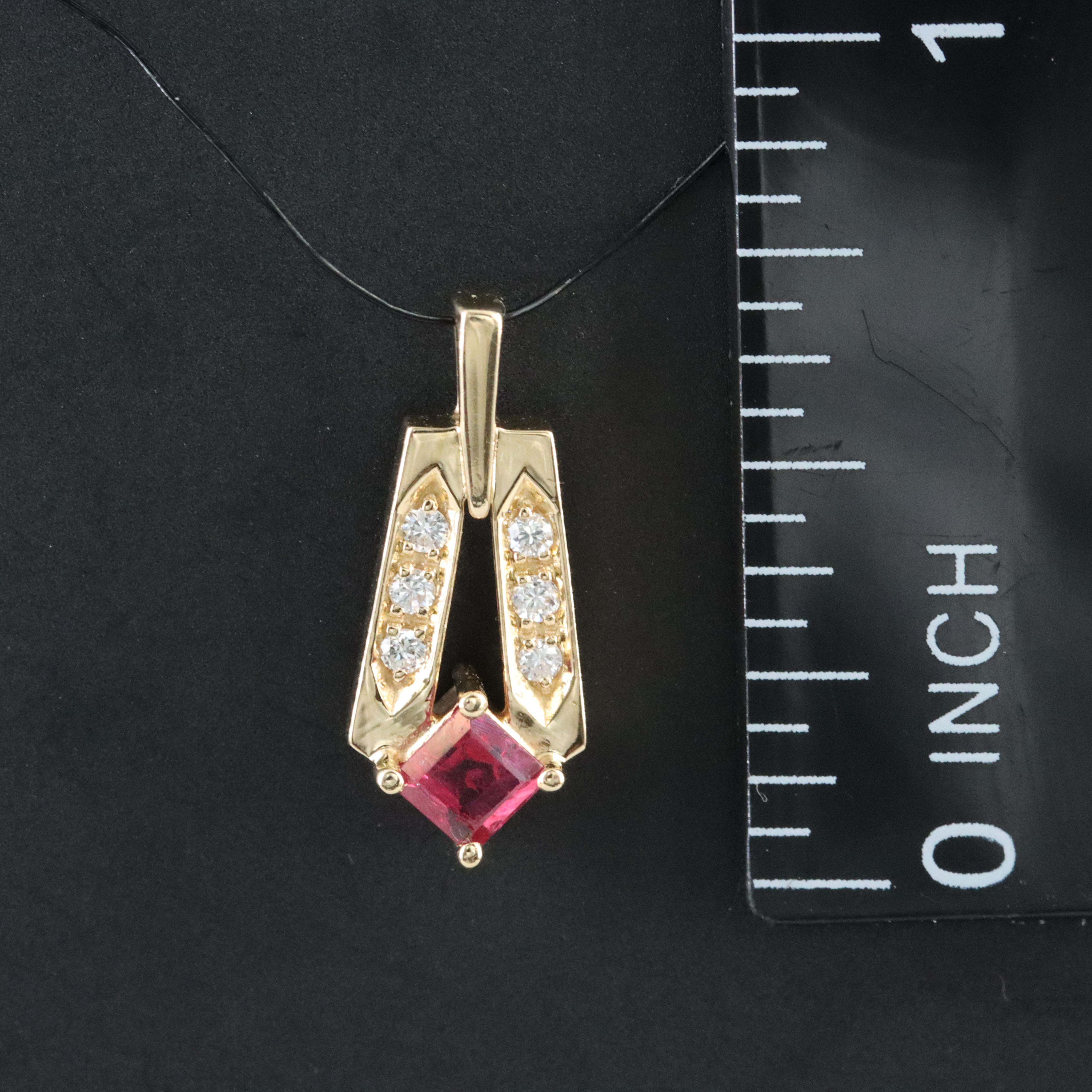 18K Ruby and Diamond Pendant