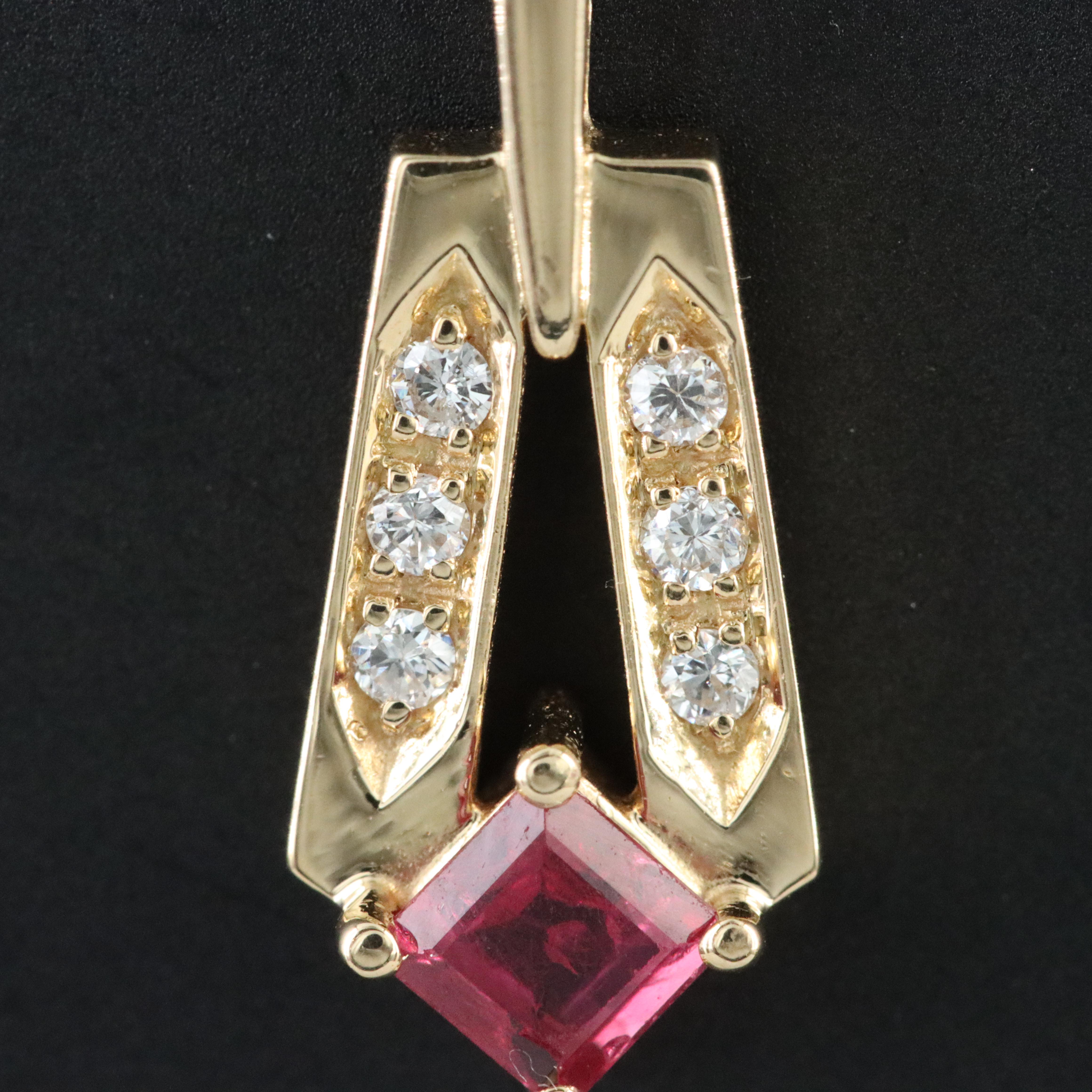 18K Ruby and Diamond Pendant