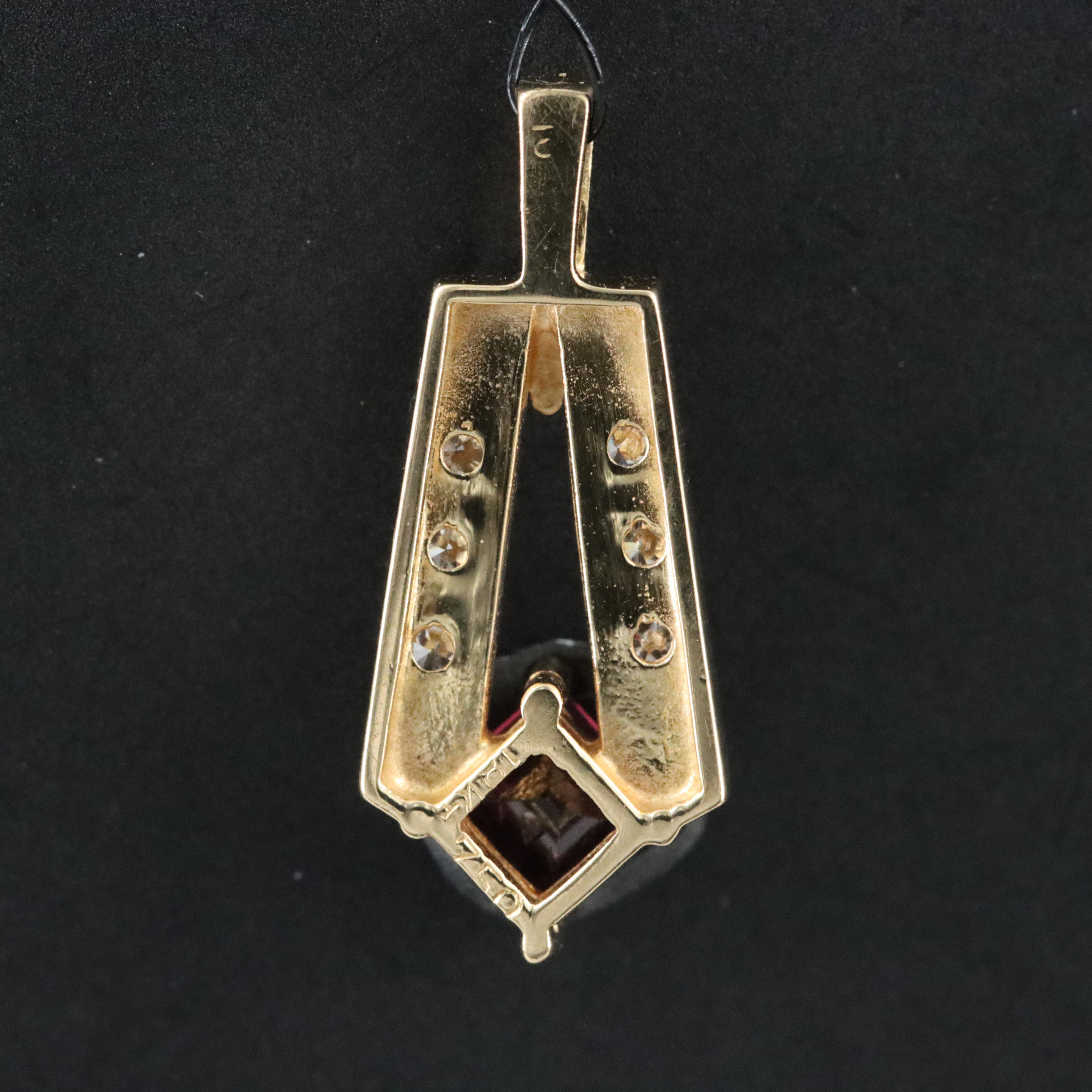 18K Ruby and Diamond Pendant