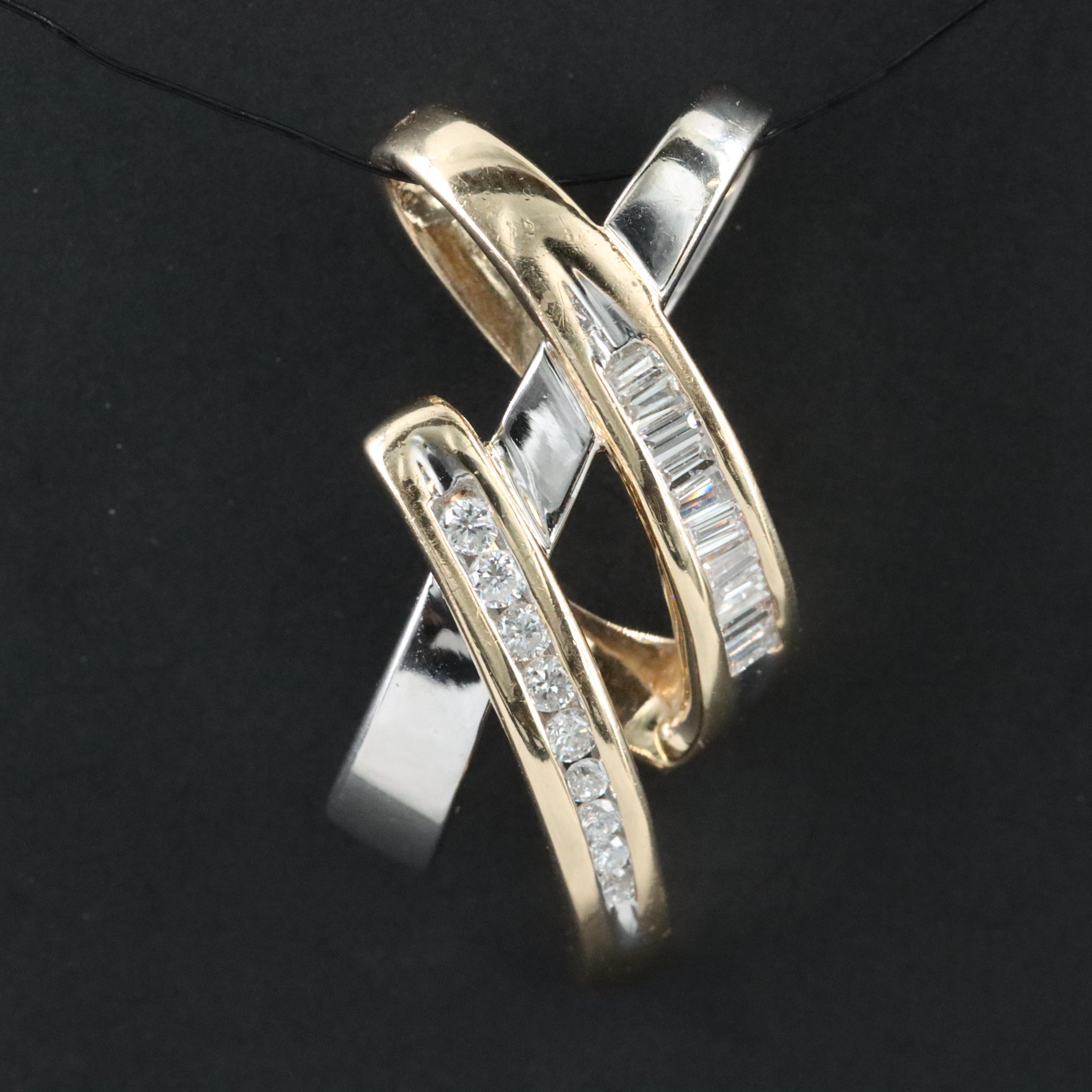 14K Two Tone 0.23 CTW Diamond Pendant