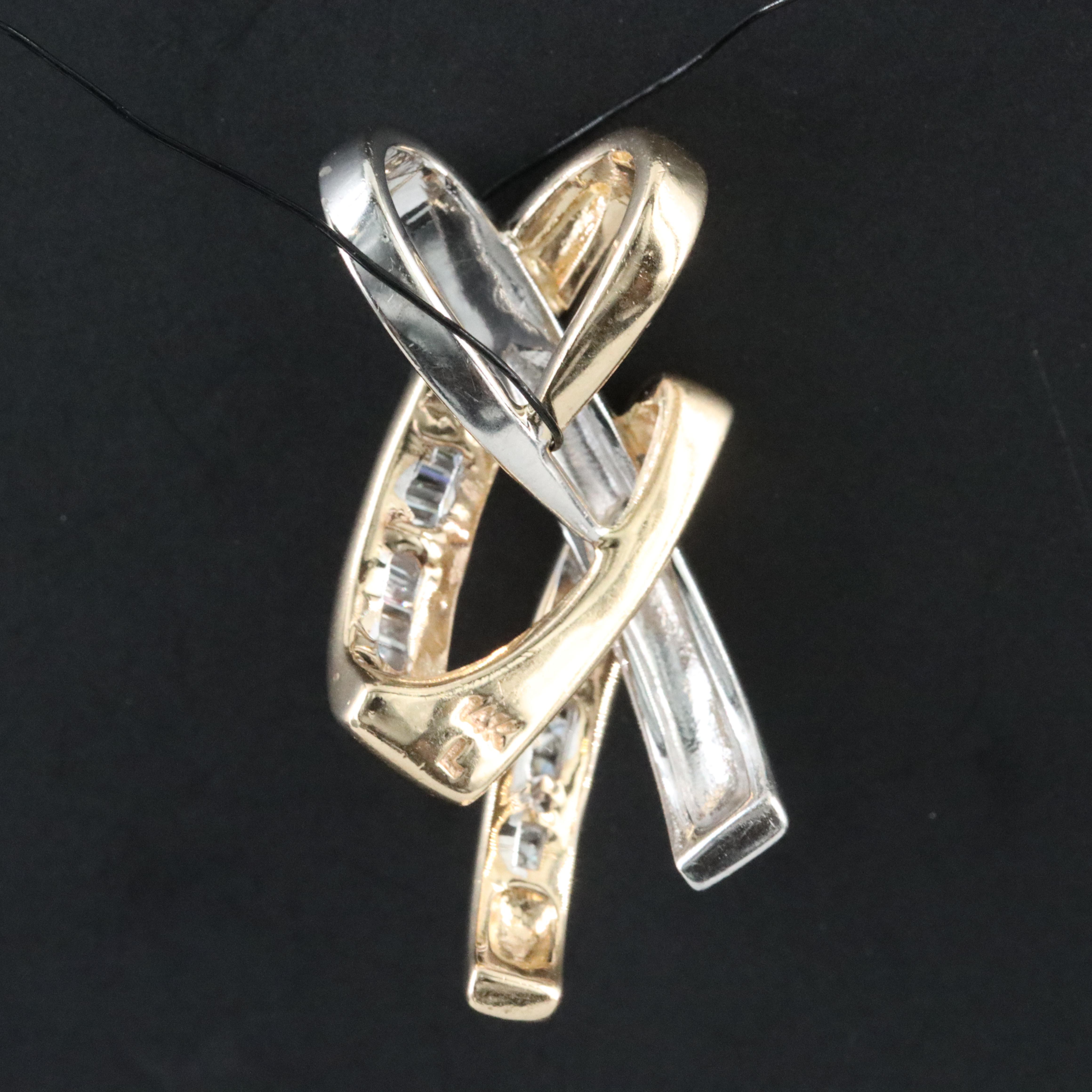 14K Two Tone 0.23 CTW Diamond Pendant
