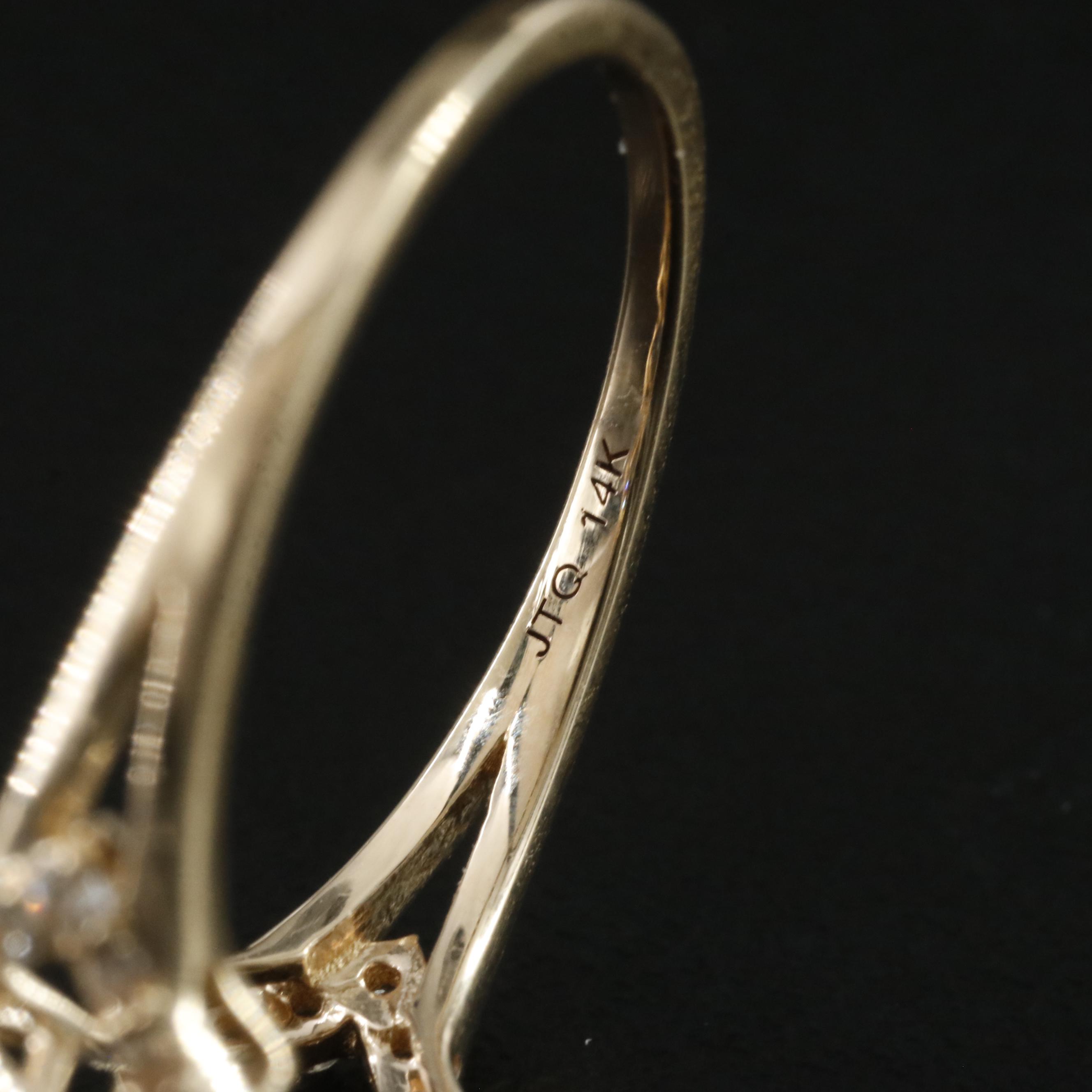 14K 1.91 CT Sapphire and White Sapphire Ring