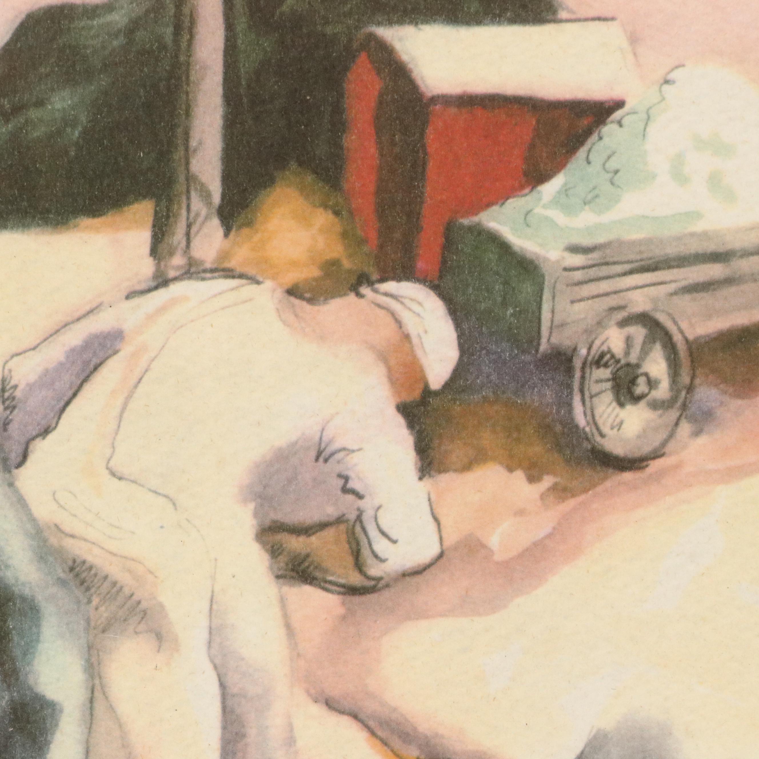 Thomas Hart Benton Designed Offset Lithograph "Cotton Pickers - Georgia"