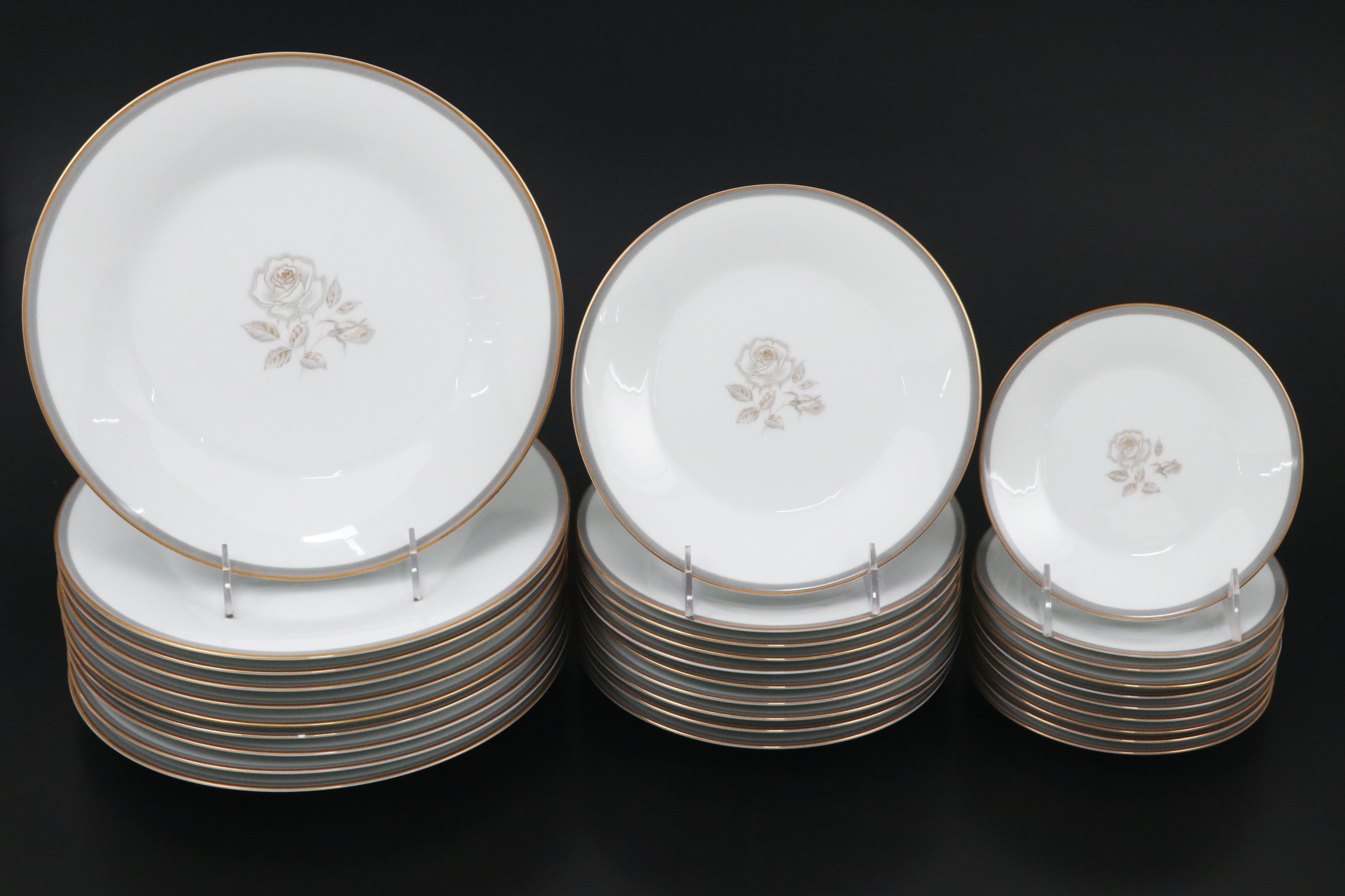 Noritake "Blair Rose" China Dinnerware with Fabric Cases, 1962 - 1970