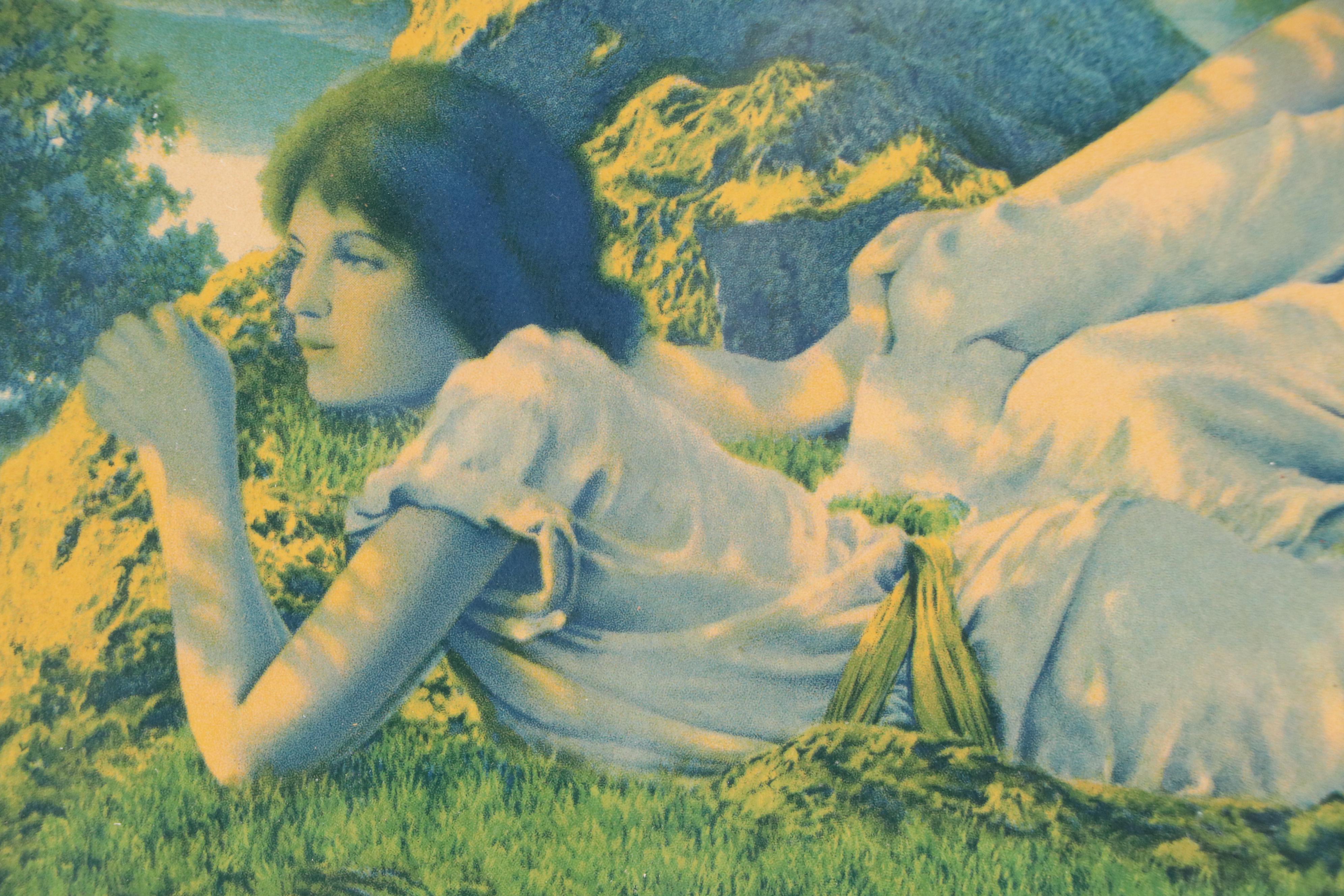 Maxfield Parrish Mixed Technique Ferry Seed Poster Print "Hilltop," Circa 1920