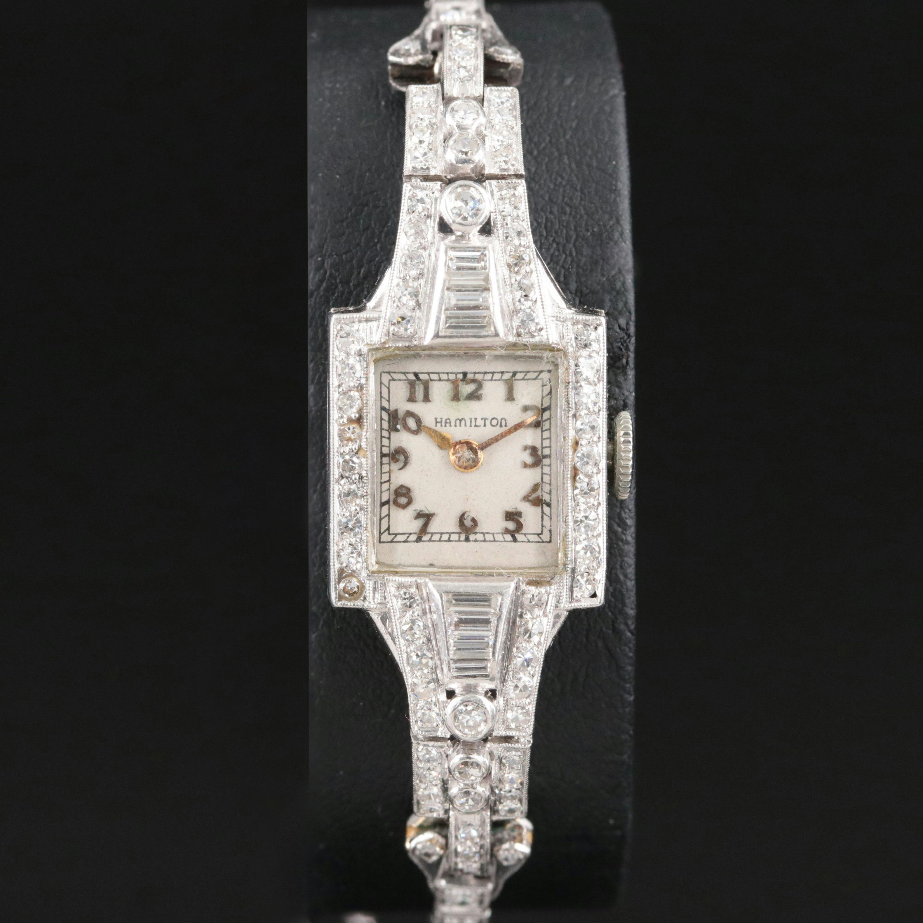 Vintage Hamilton Platinum 1.59ctw. Diamond Watch