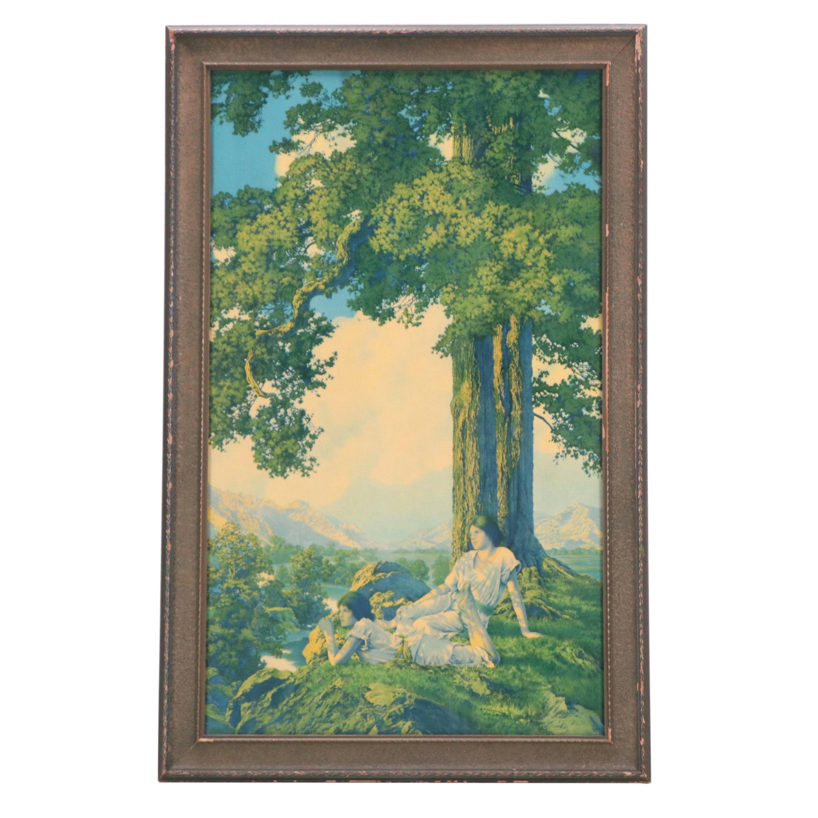 Maxfield Parrish Mixed Technique Ferry Seed Poster Print "Hilltop," Circa 1920