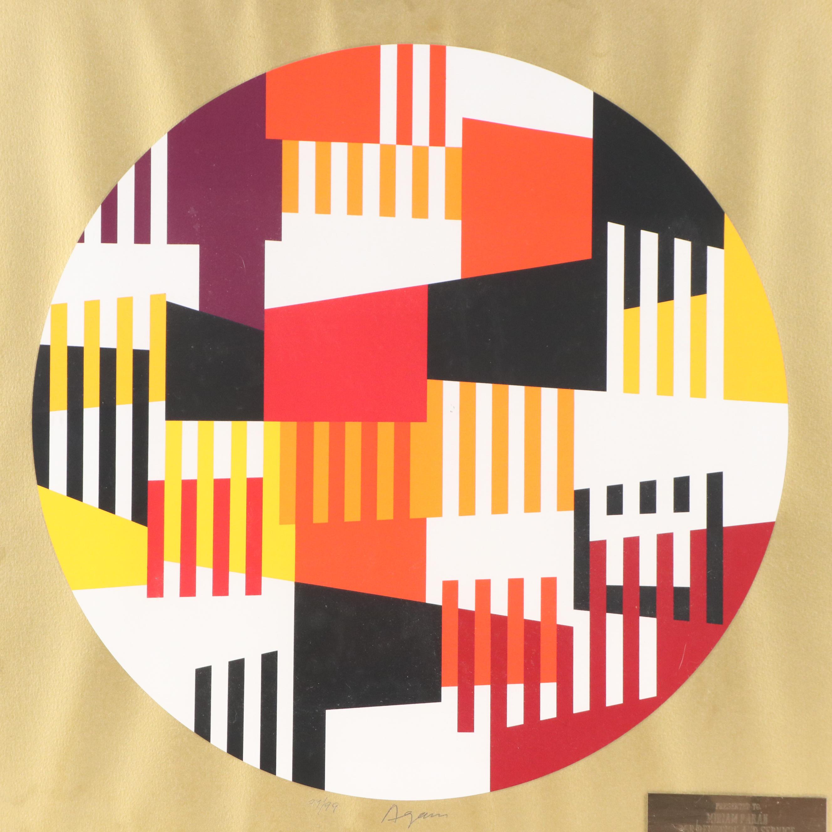 Yaacov Agam Abstract Op Art Serigraph, 1979