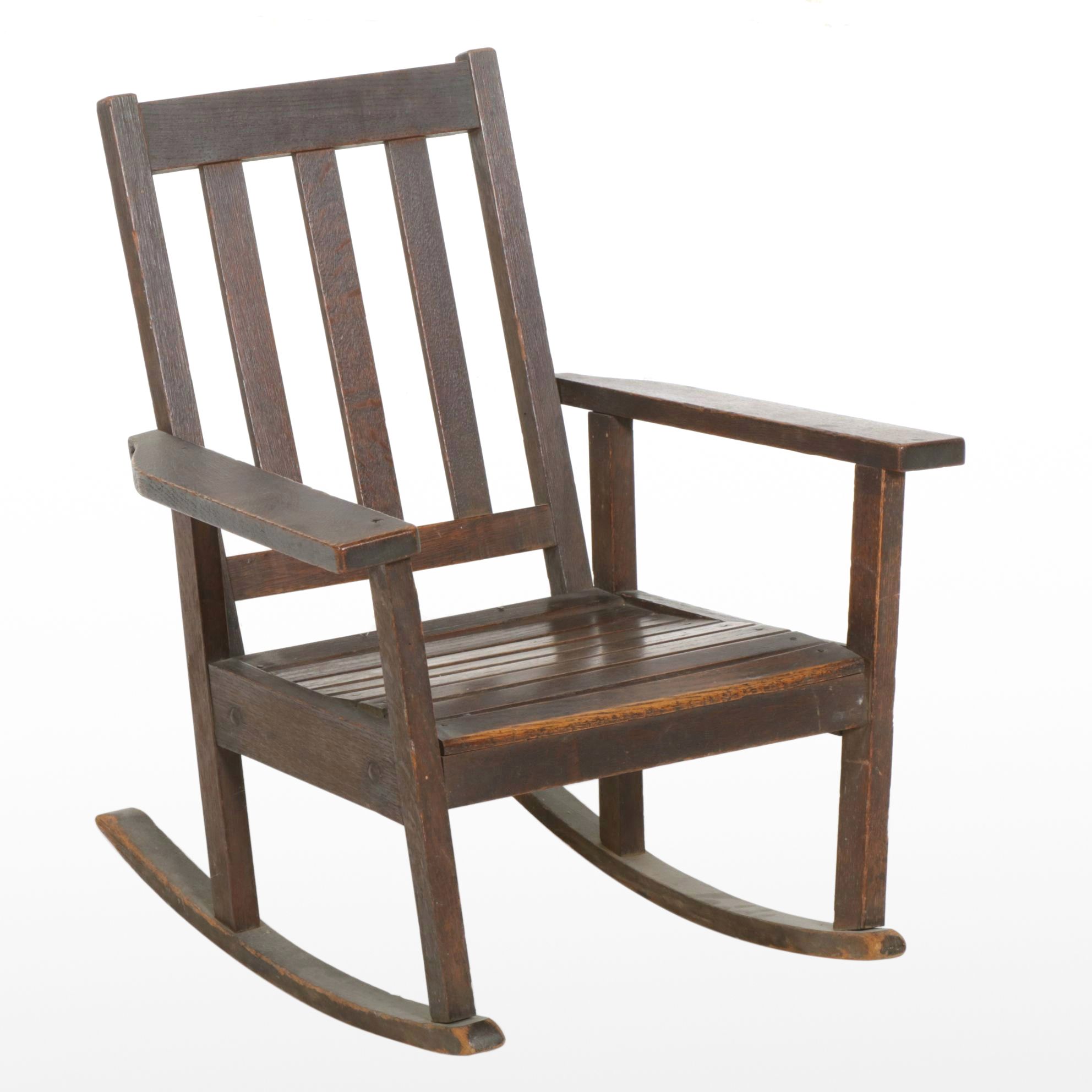 Craftsman Oak Child's Rocking Chair, Early 20th Century