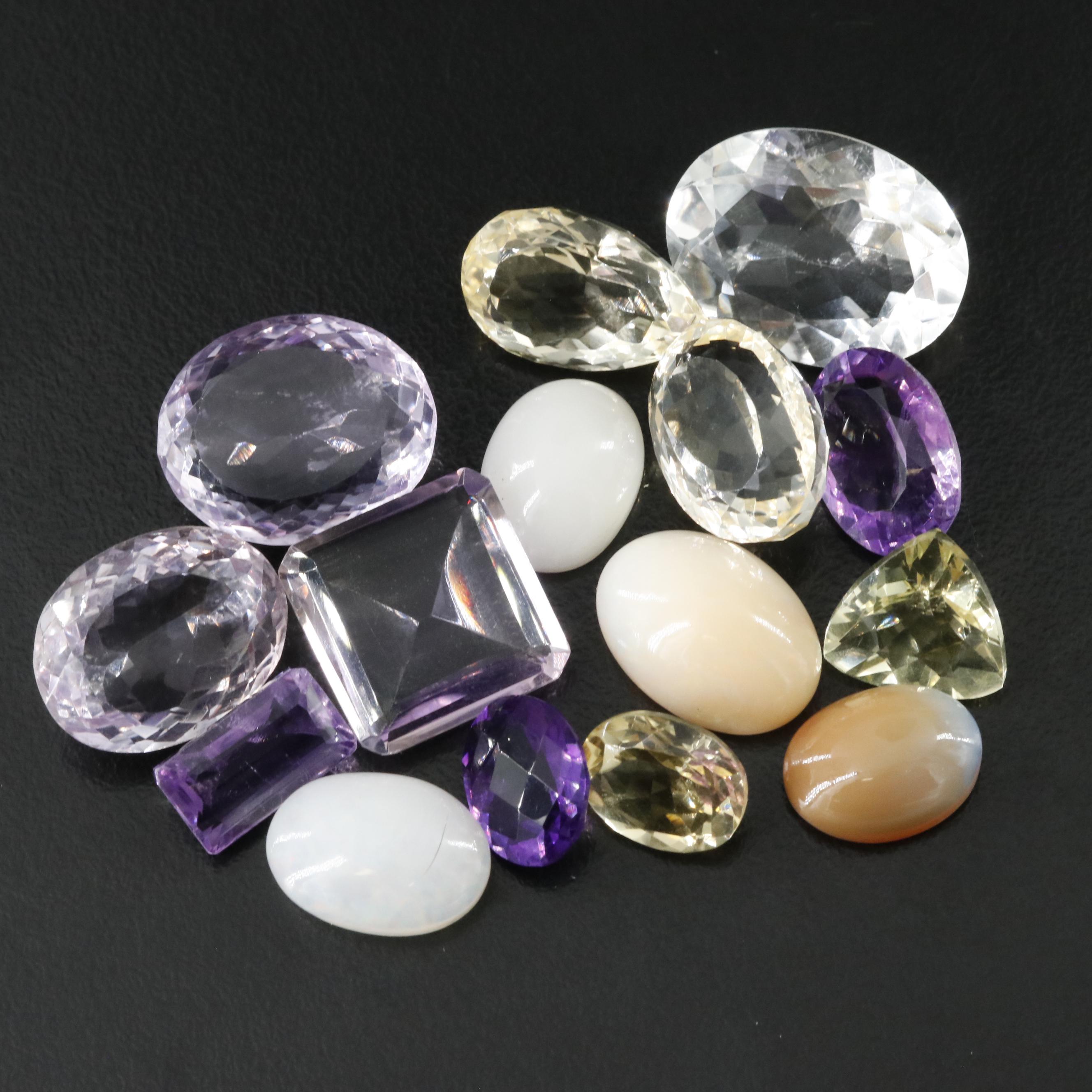 Loose 111.48 CTW Gemstones Including Opal, Amethyst and Citrine