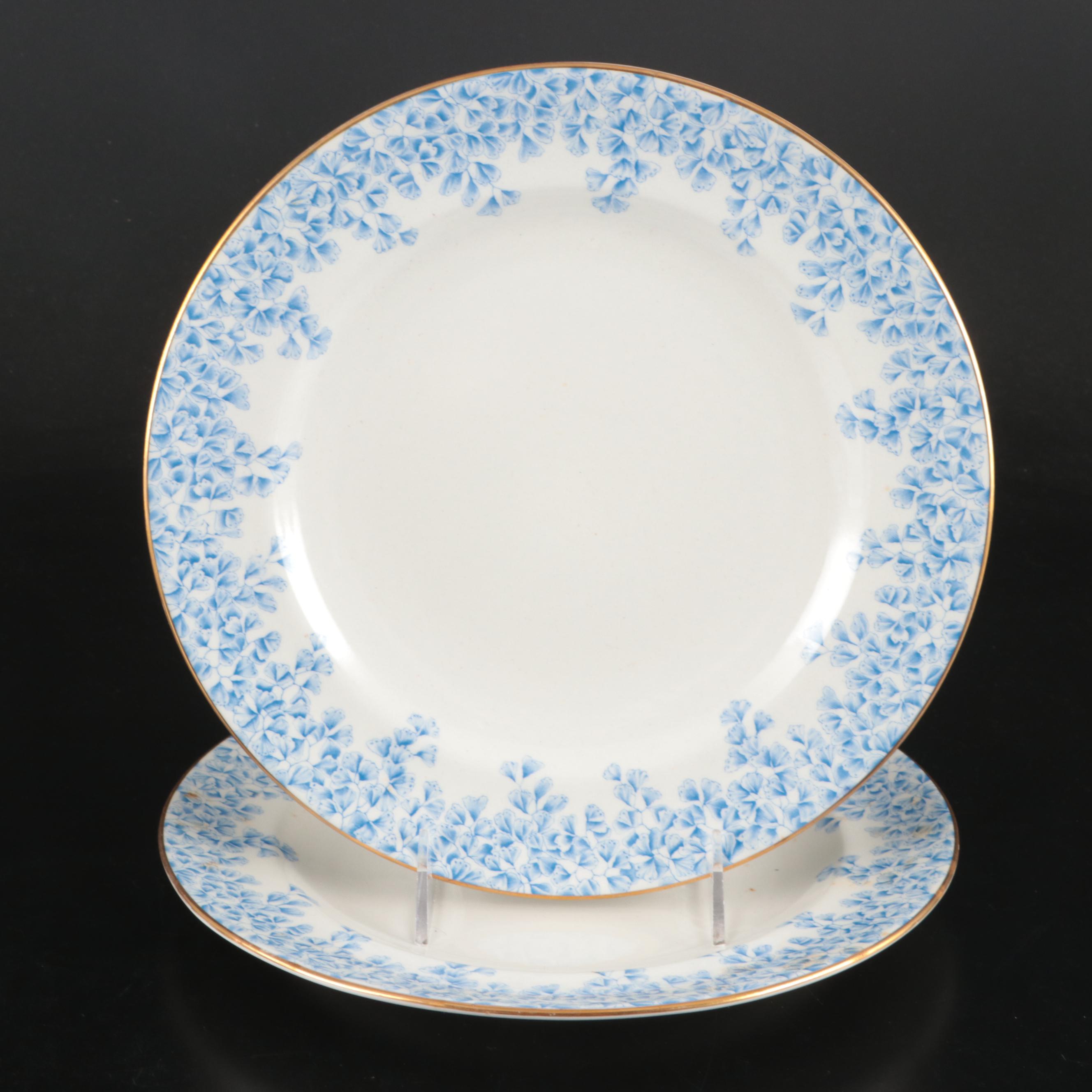 Royal Worcester Blue Floral Porcelain Dinnerware with German Floral Sugar