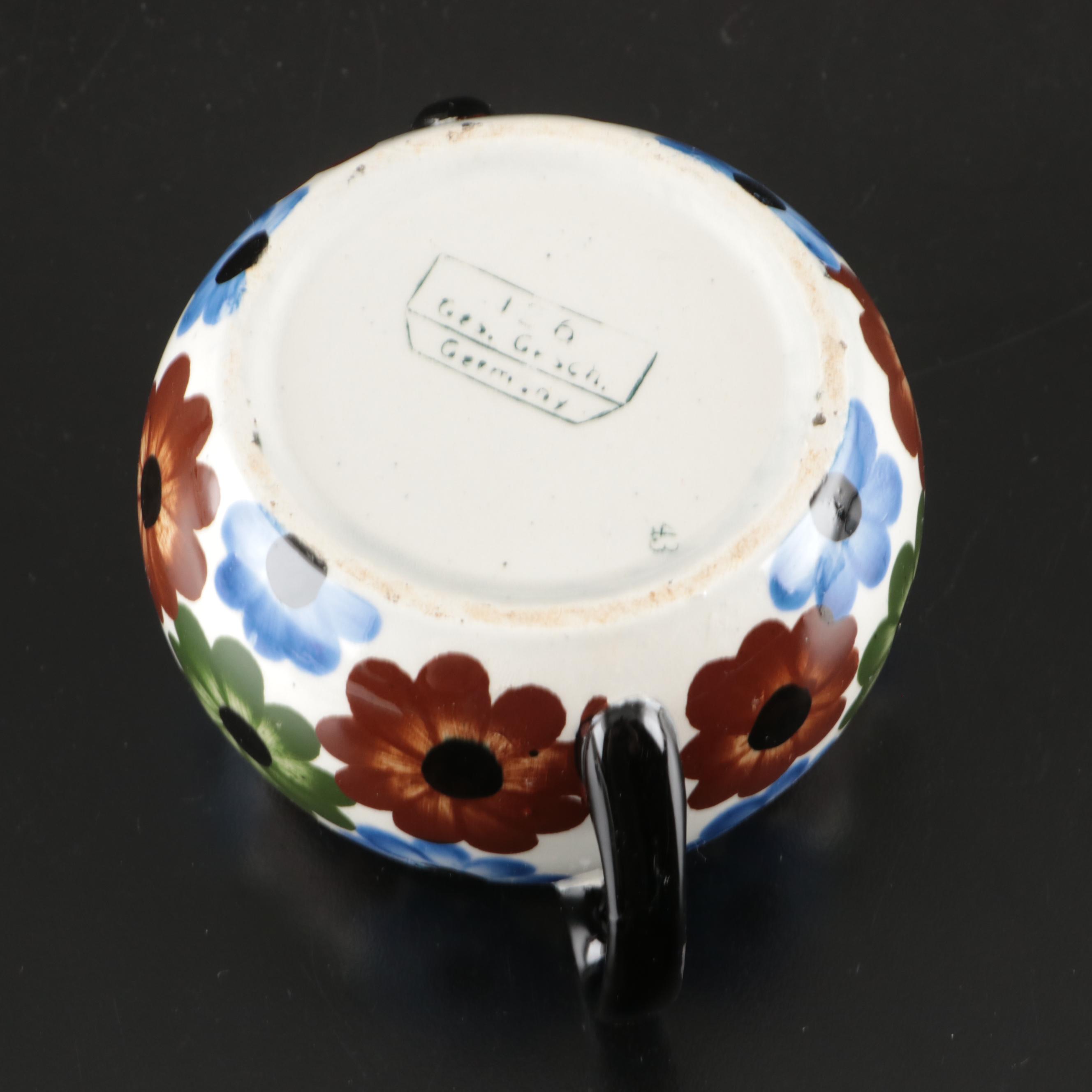 Royal Worcester Blue Floral Porcelain Dinnerware with German Floral Sugar