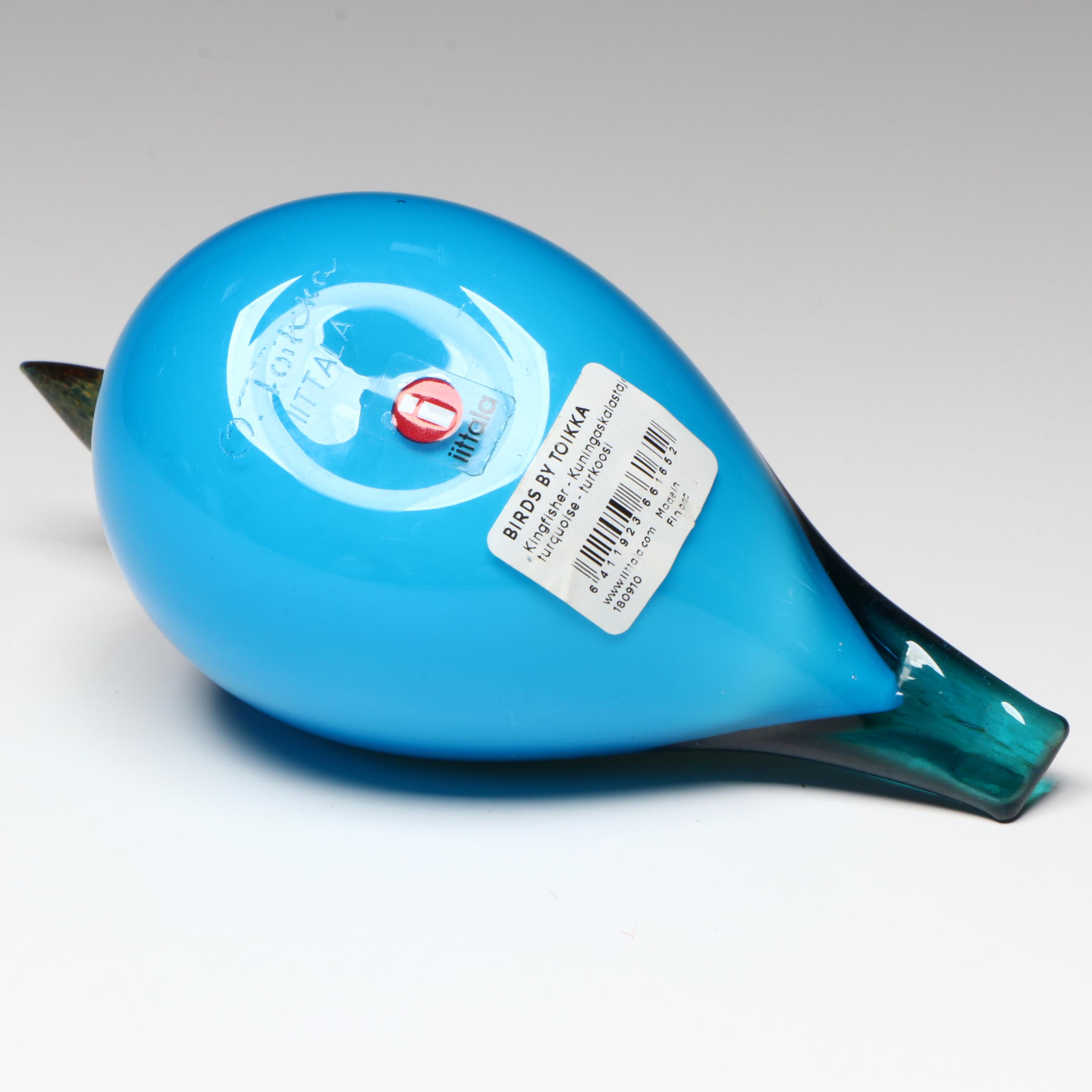 Oiva Toikka for Iittala Art Glass "Kingfisher" Bird Figurine
