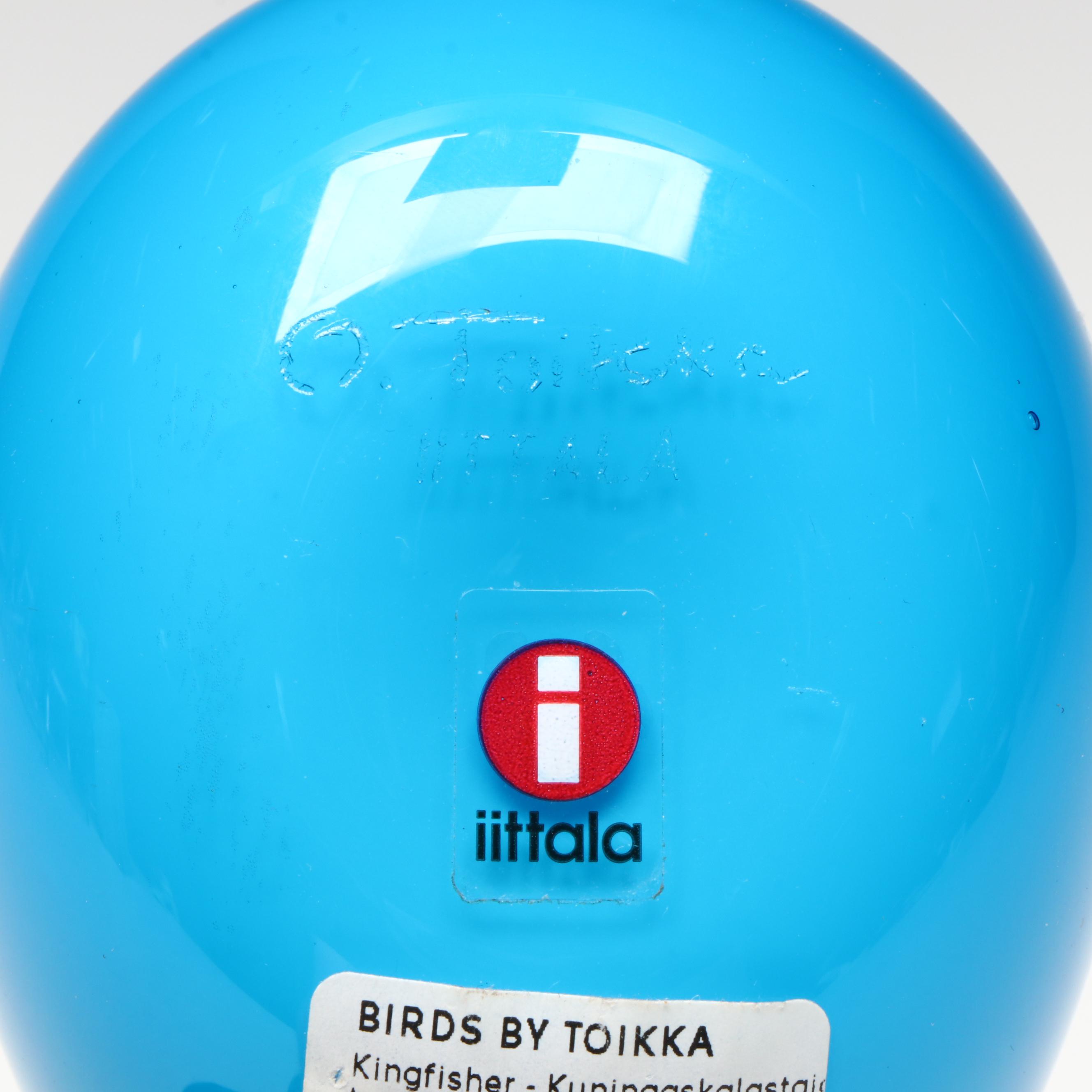 Oiva Toikka for Iittala Art Glass "Kingfisher" Bird Figurine