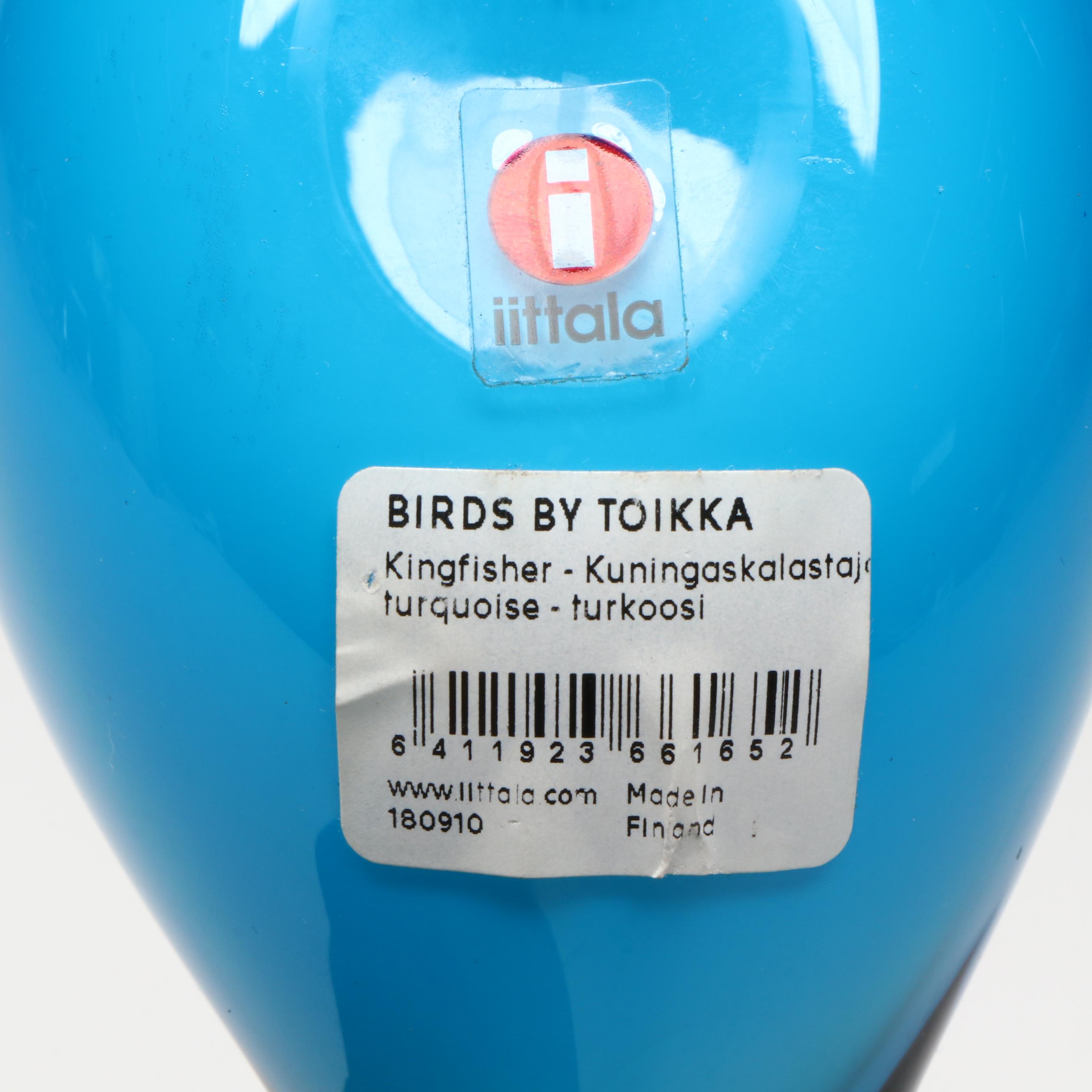 Oiva Toikka for Iittala Art Glass "Kingfisher" Bird Figurine