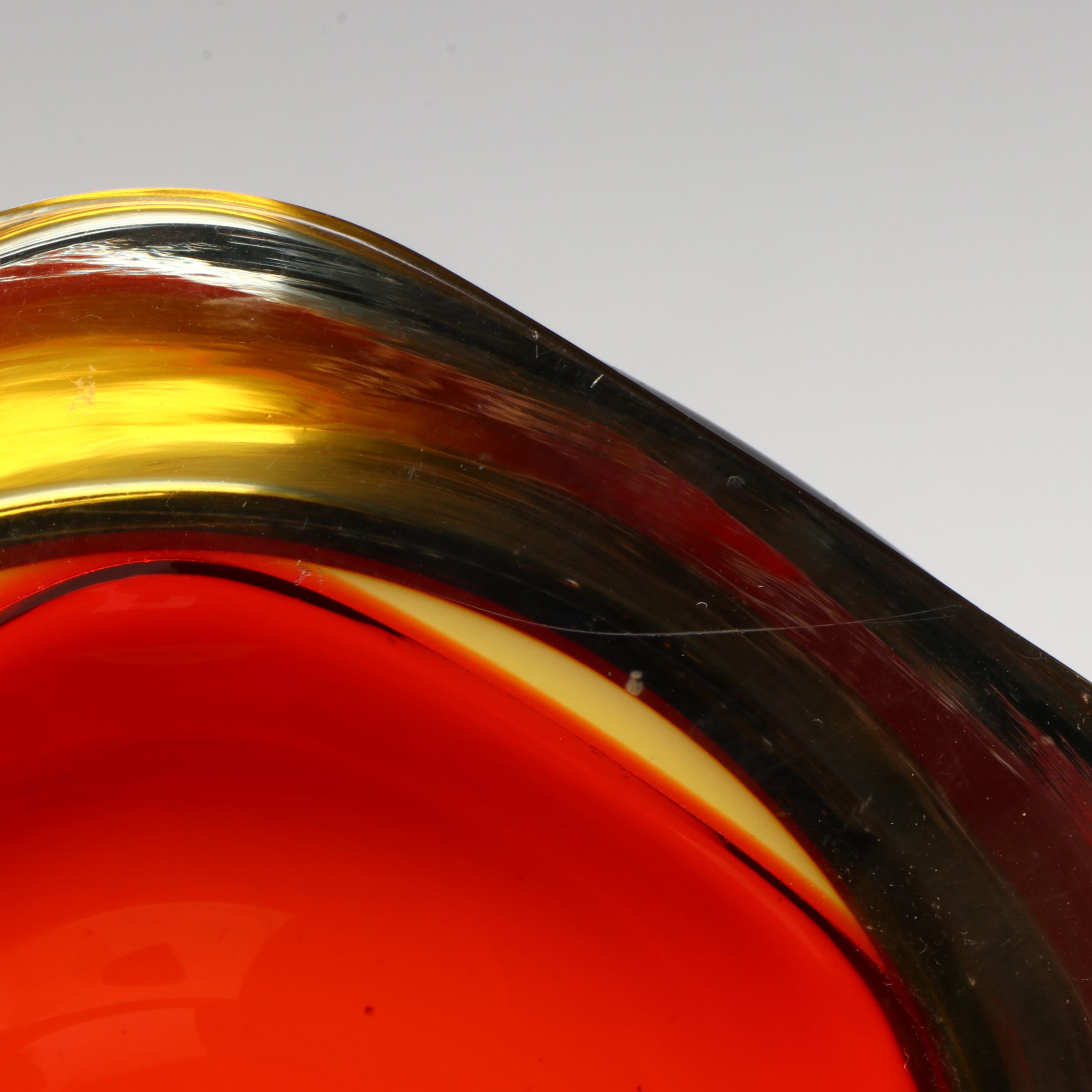 Murano Seguso-Poli Style Sommerso Art Glass Bowls