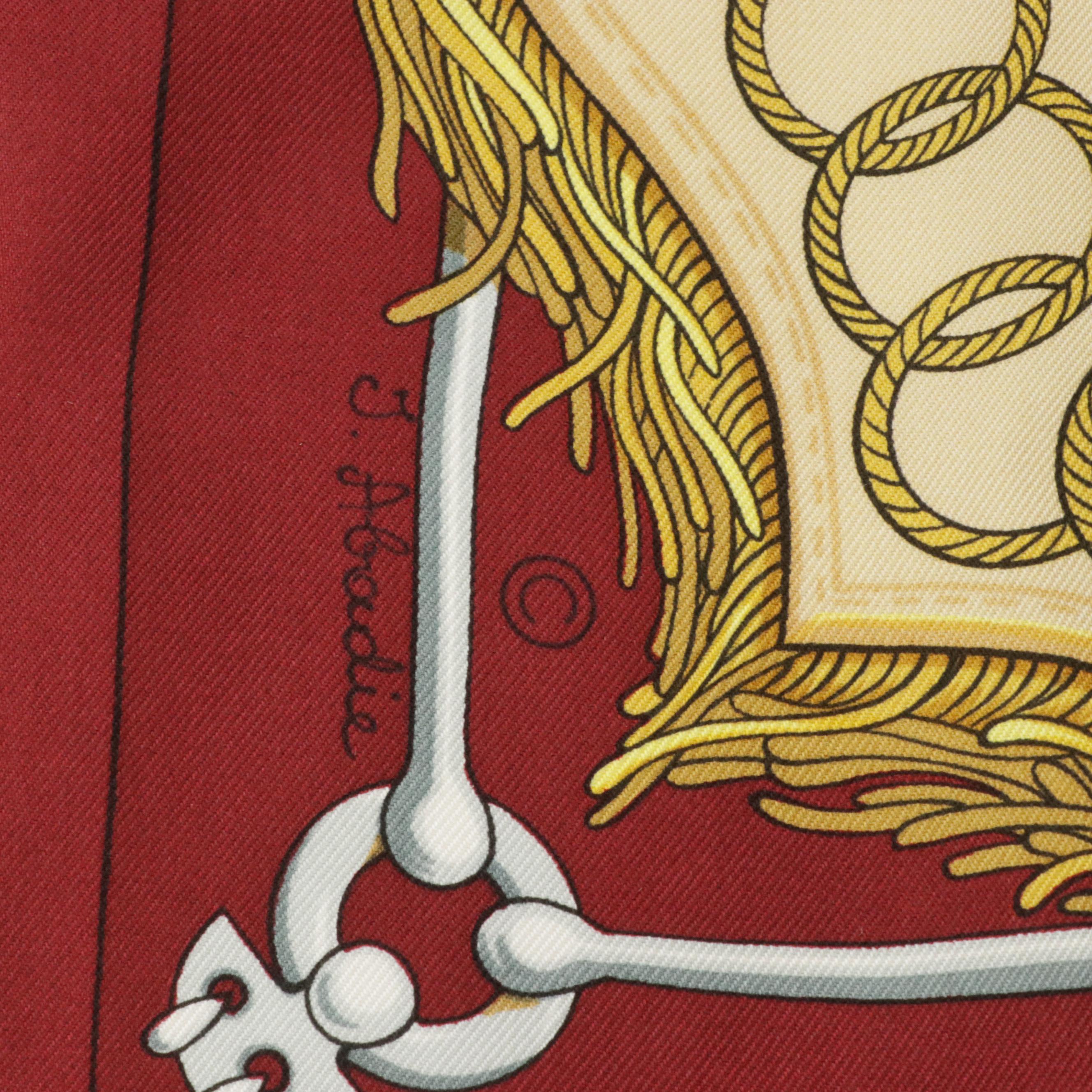 Hermès Early Issue "Cliquetis" Scarf 90 in Silk Twill