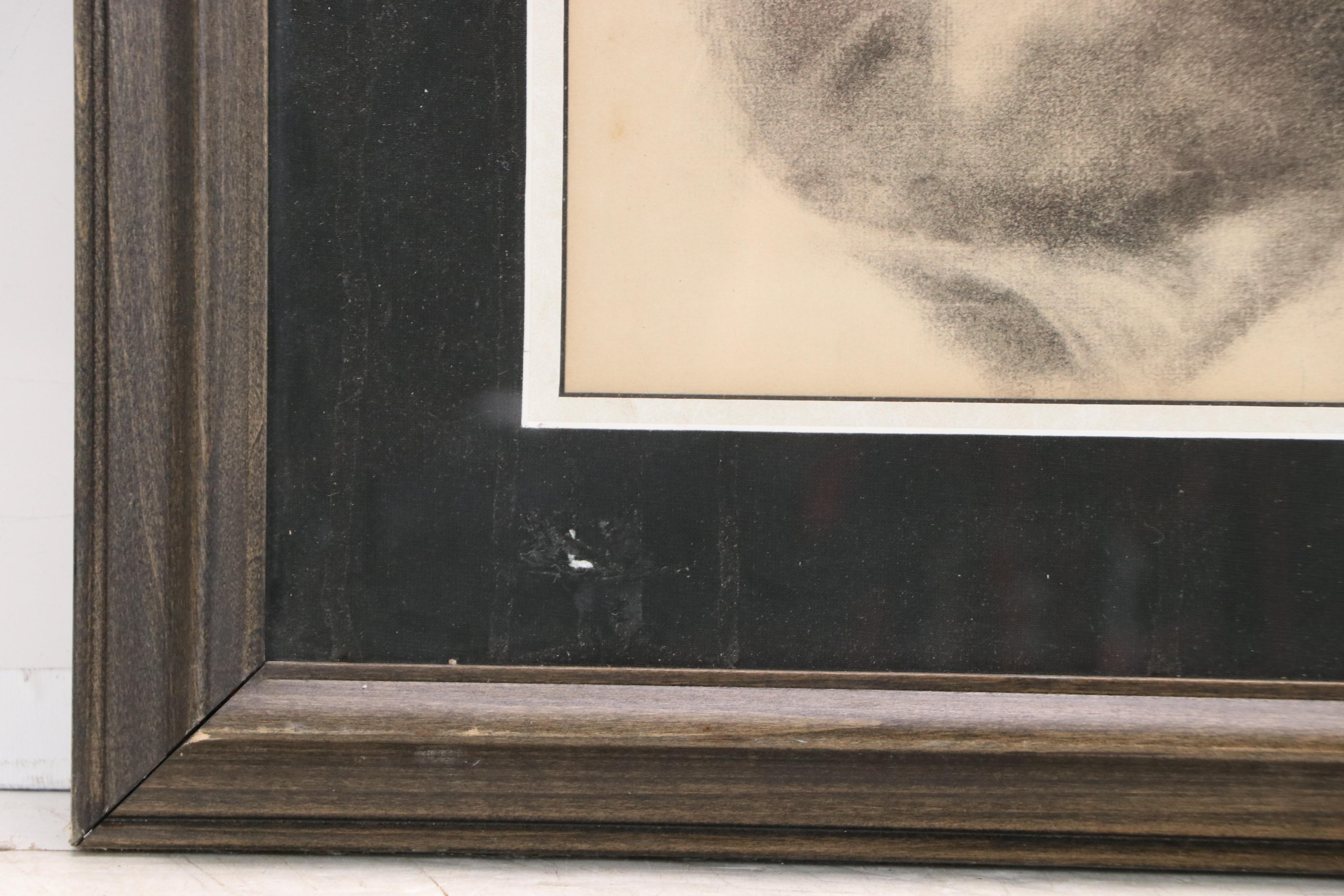 Charcoal Portraits of Seated Men, 20th Century