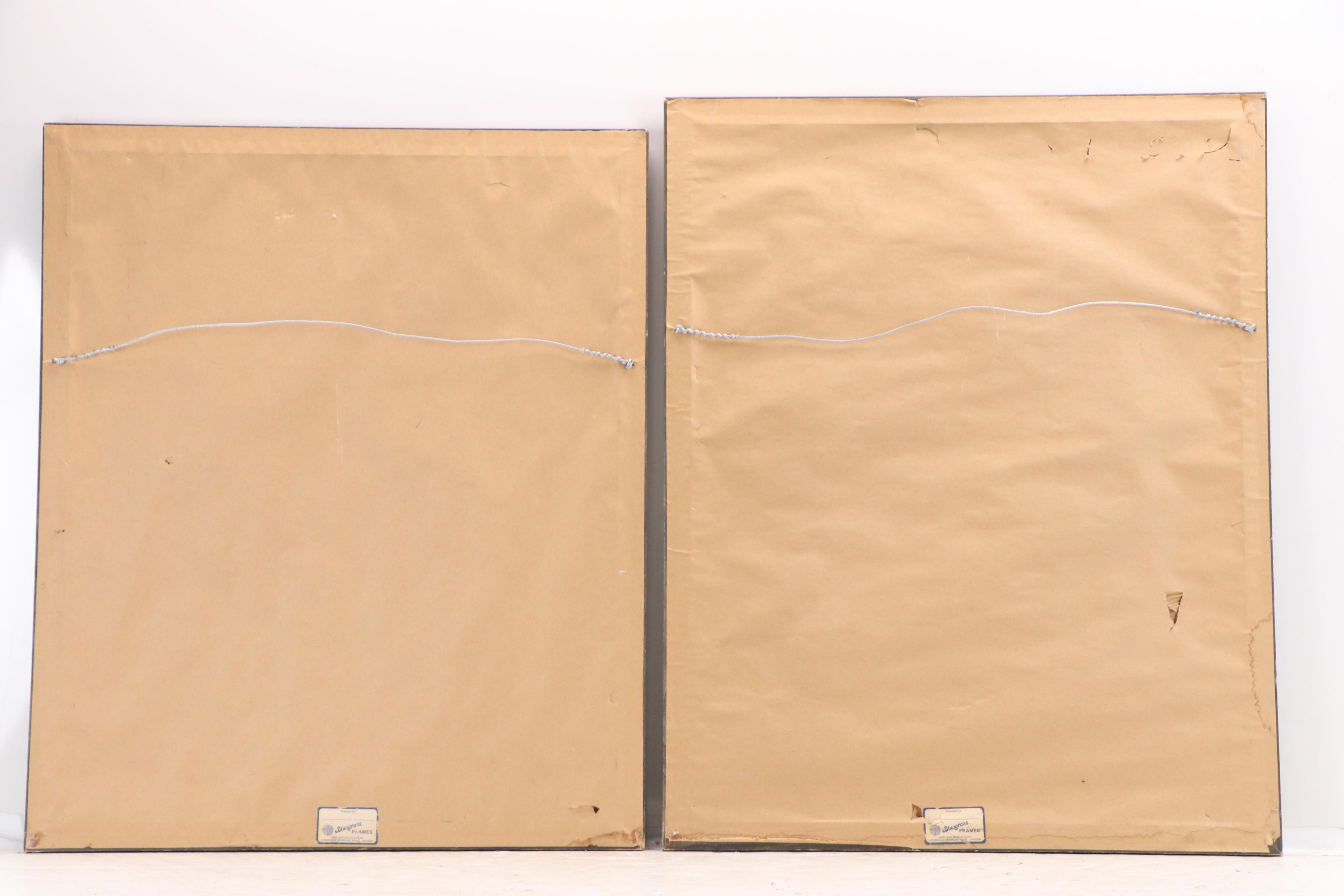 Charcoal Portraits of Seated Men, 20th Century