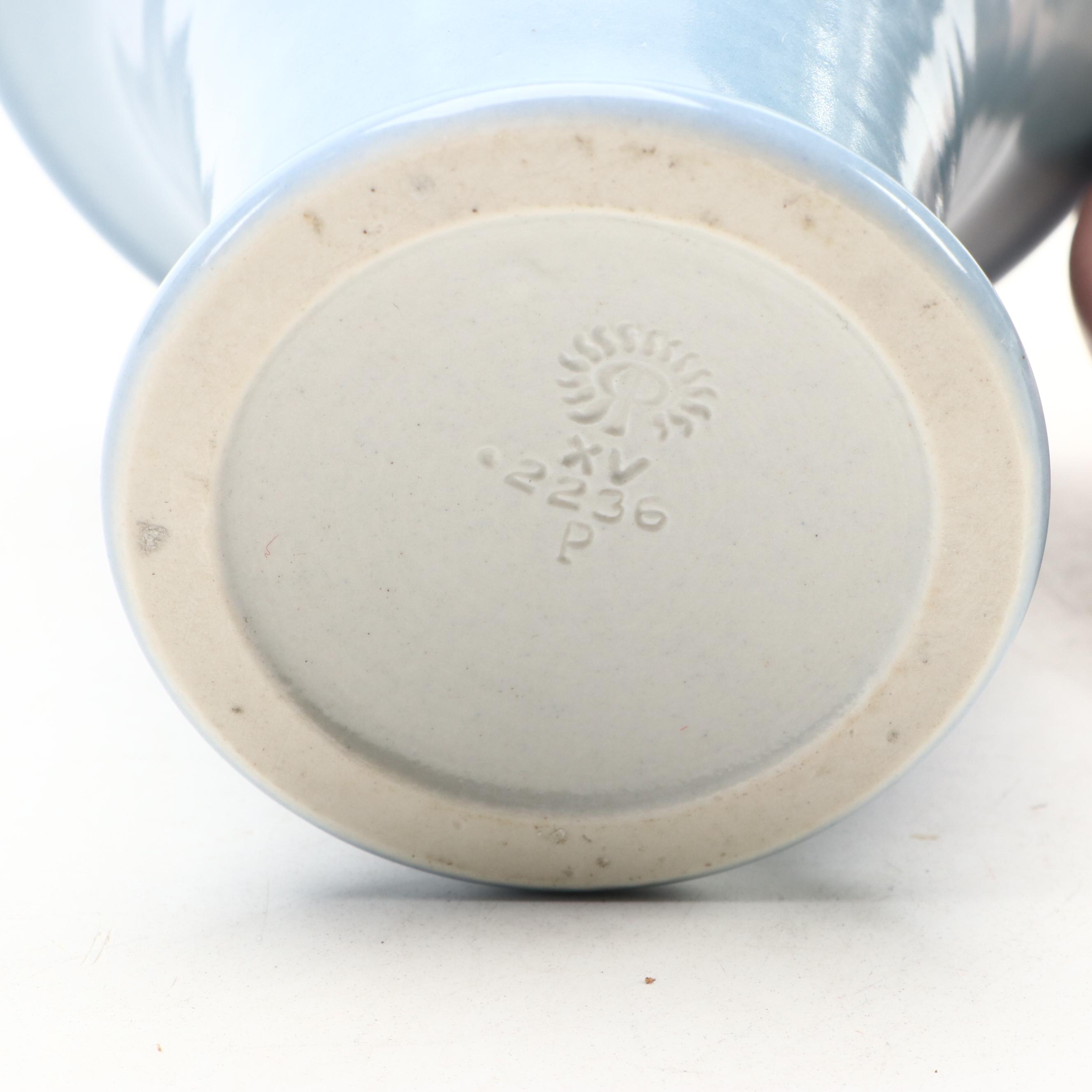 Rookwood Pottery Tri-Foot Dish with Vase and Flower Frog, Early 20th Century