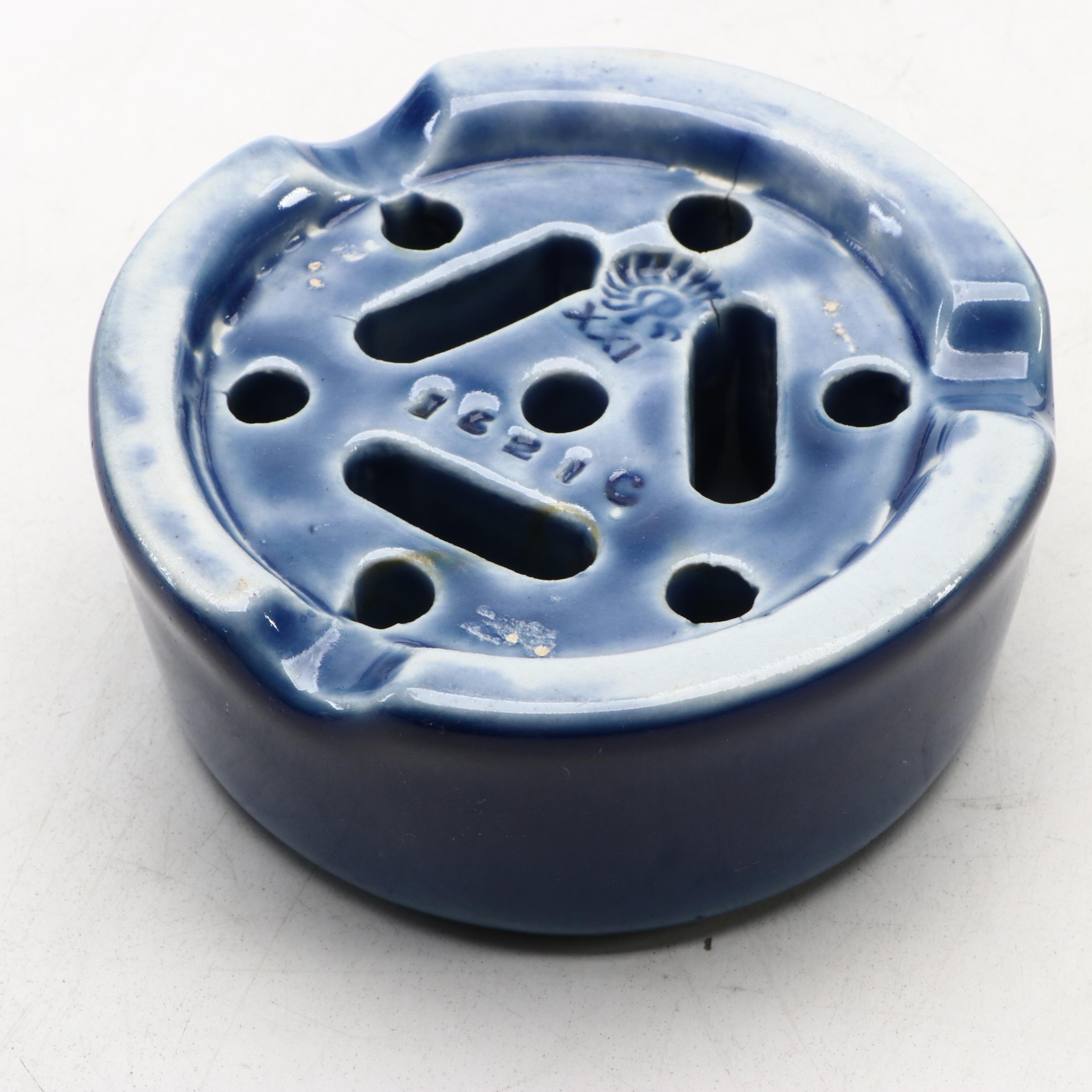 Rookwood Pottery Tri-Foot Dish with Vase and Flower Frog, Early 20th Century