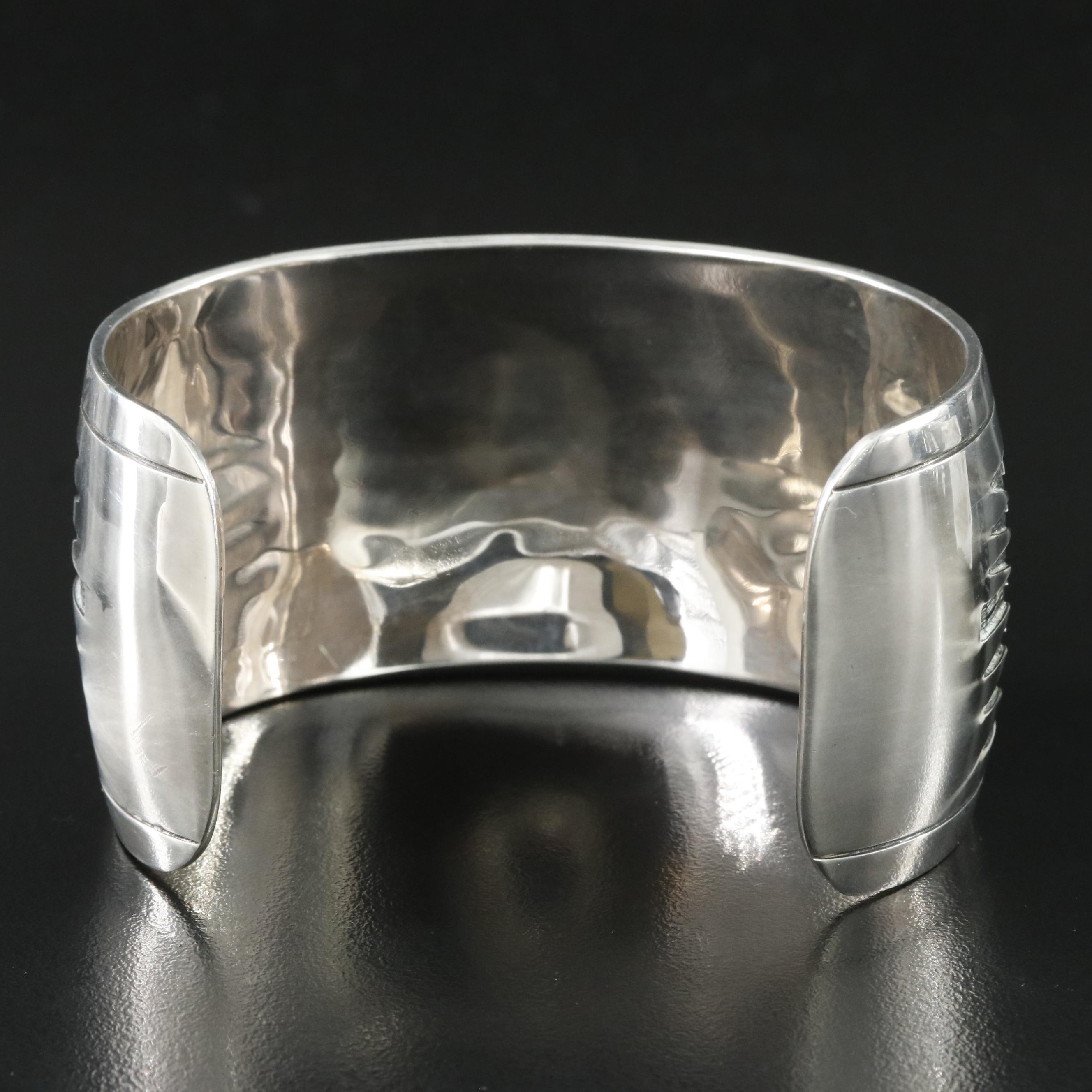 Mexican Sterling Overlay Cuff Bracelet