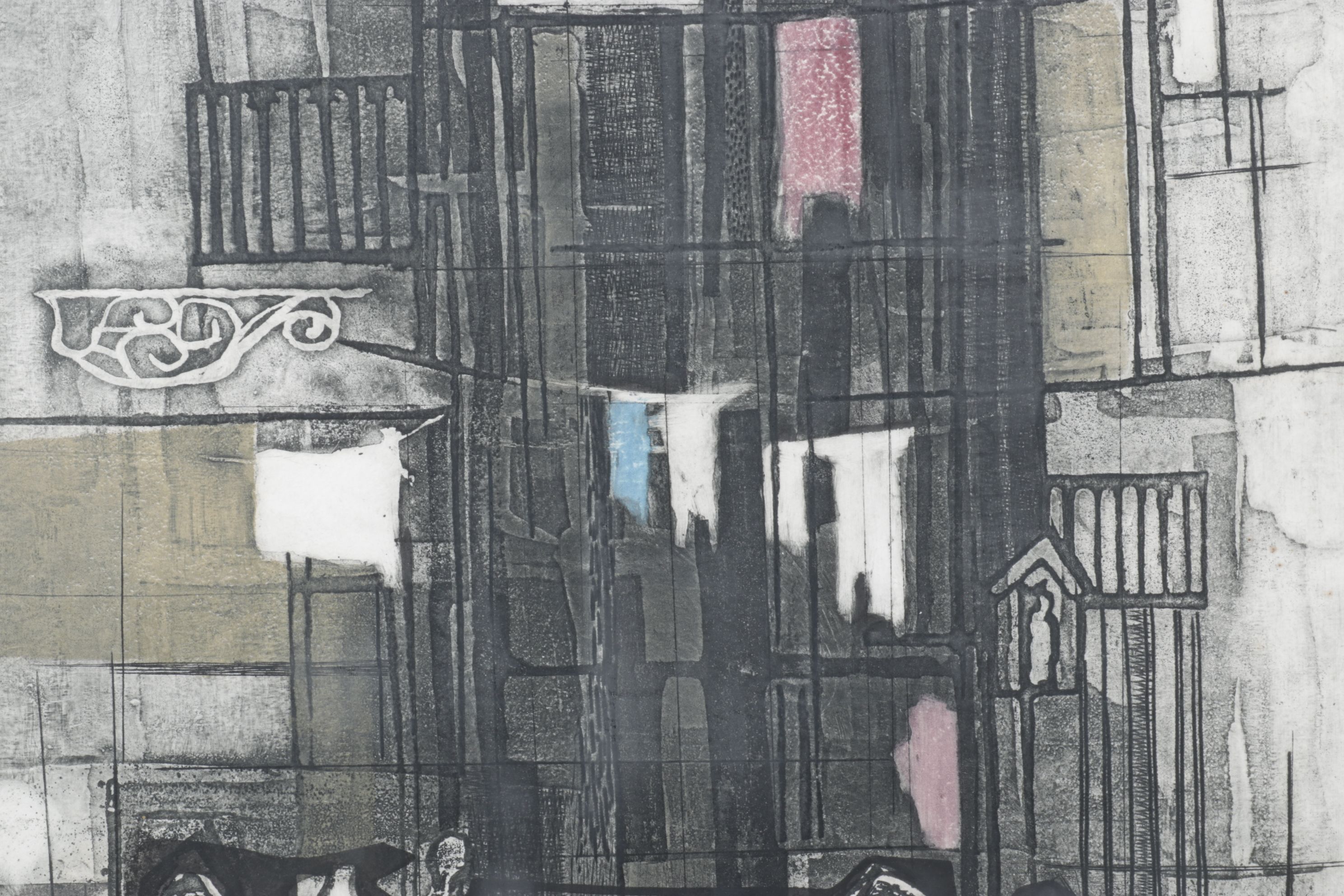 Ru van Rossem Aquatint Etching "Impressions of Southern Italy II", 1962