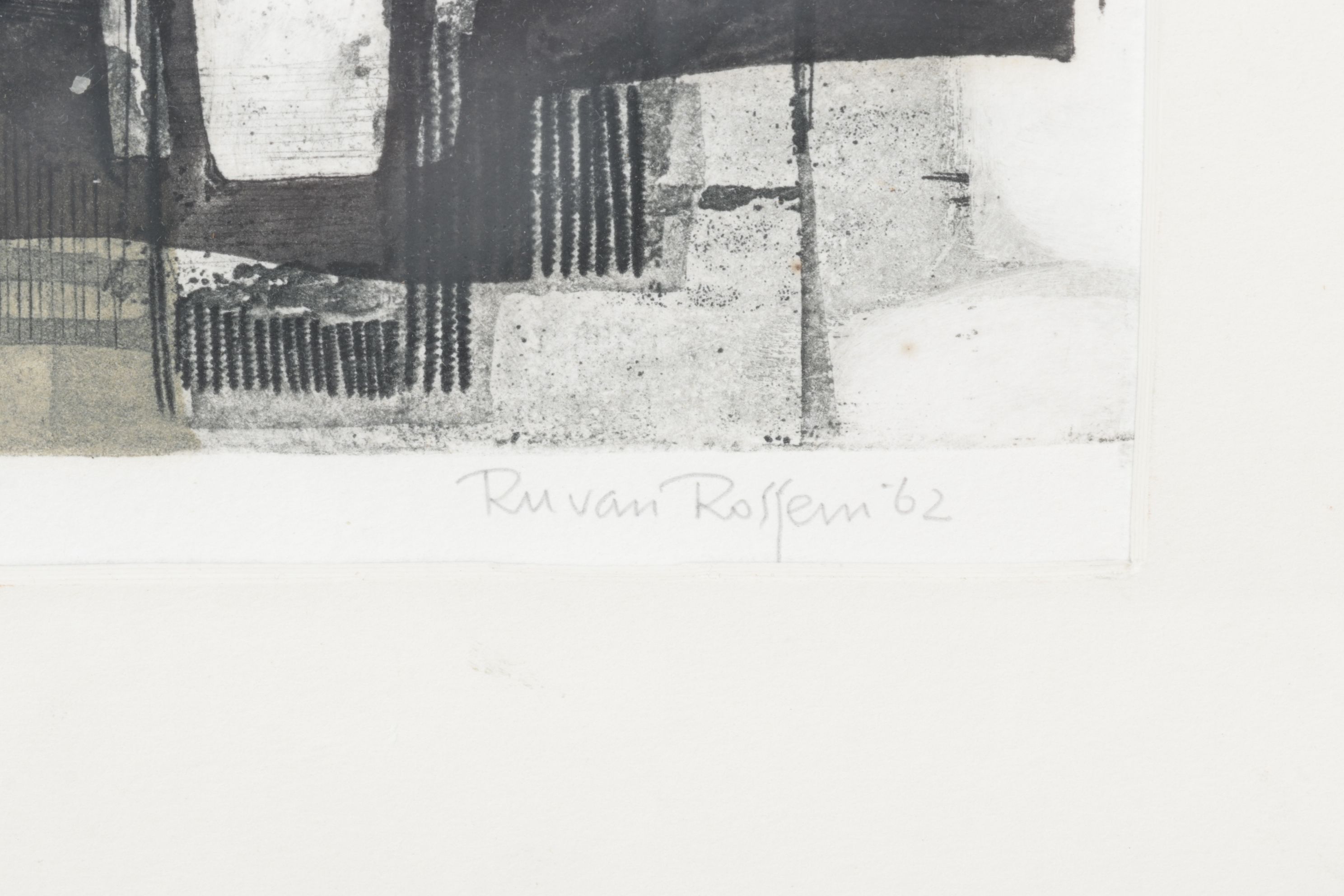 Ru van Rossem Aquatint Etching "Impressions of Southern Italy II", 1962