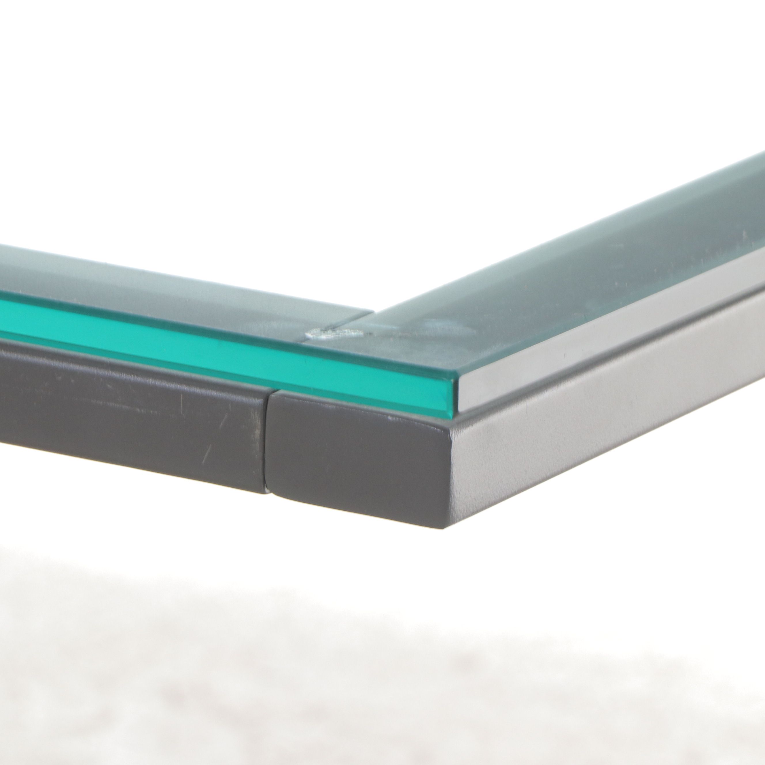 Modern Metal Frame Desk with Glass Top, 21st Century