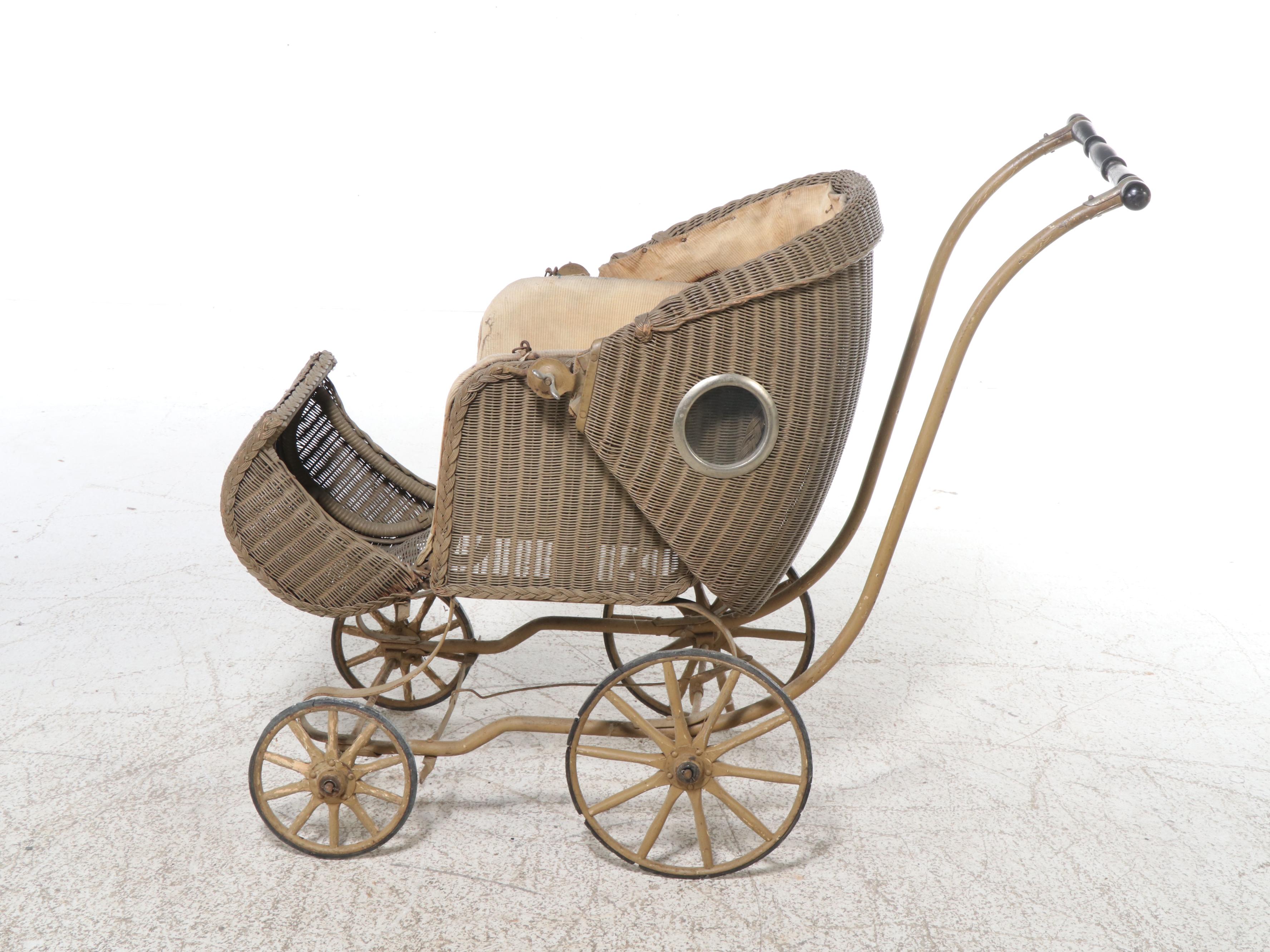 Antique Wicker Baby Carriage